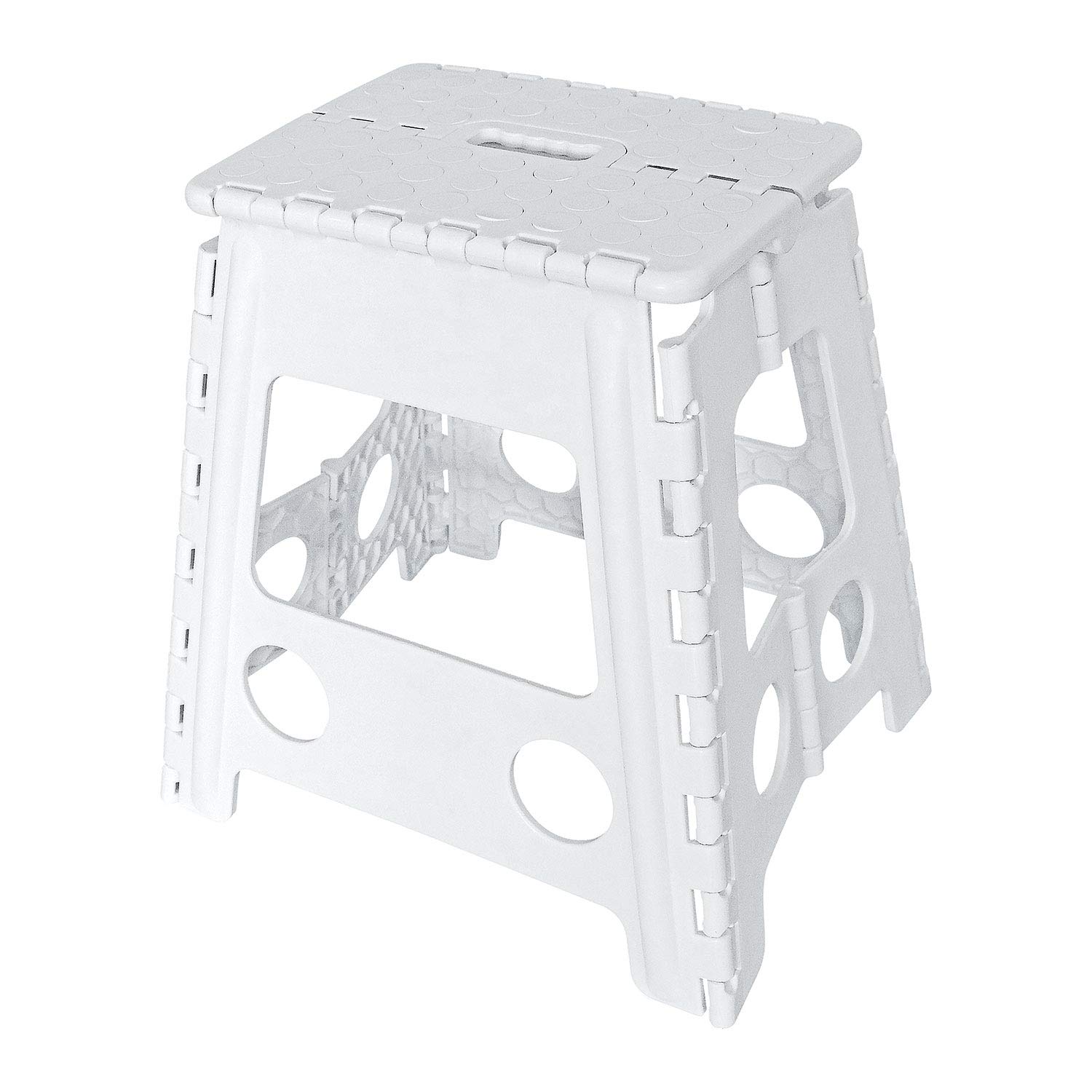 Greenfields White Folding Step Stool Foldable Stool For Kids & Adults, Kitchen Garden Bathroom Collapsible Stepping Stool (Large - )