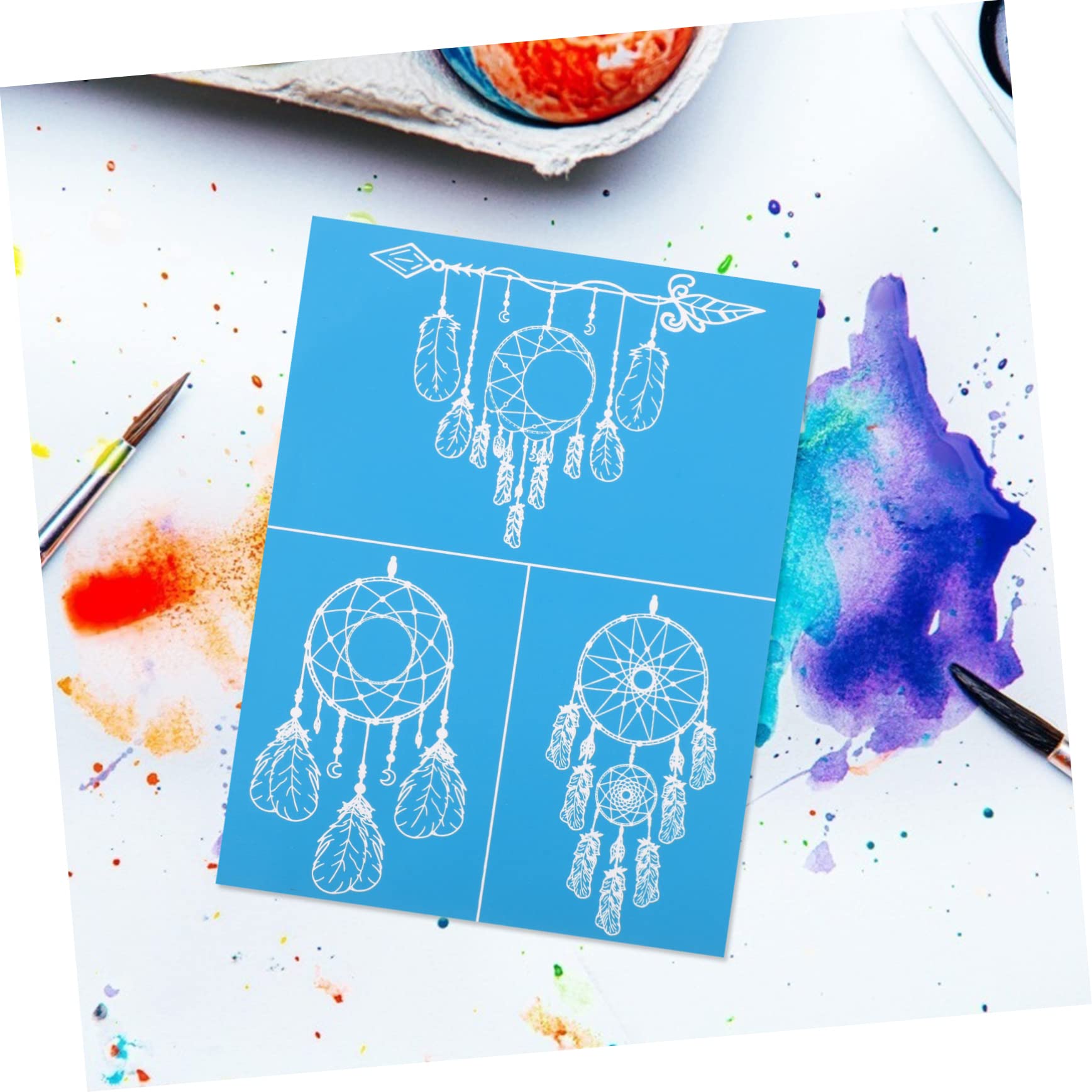 NUOBESTY 5fogli Stencil Riutilizzabile Rete Per Serigrafia Decorativa Adatto Per Pittura Su Pareti e Pavimenti Facile Da Applicare e Lavabile Per Creatività Dei e Decorazioni Fai Da Te