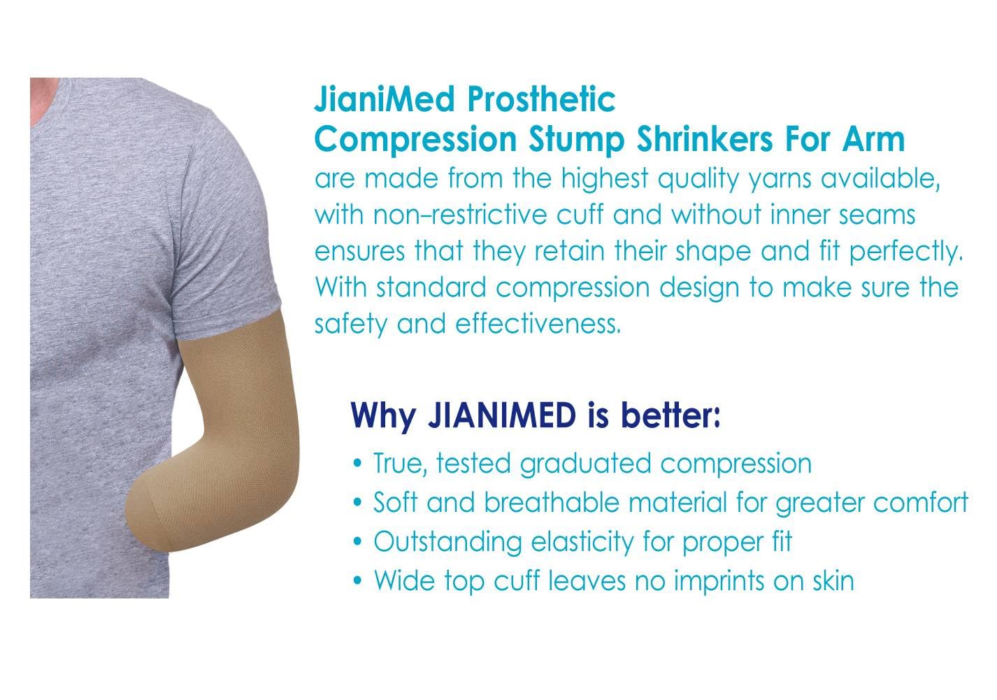 Isavela SL01-MS Below Elbow Sleeves w/Hook & Eye Closure-2XL-Beige