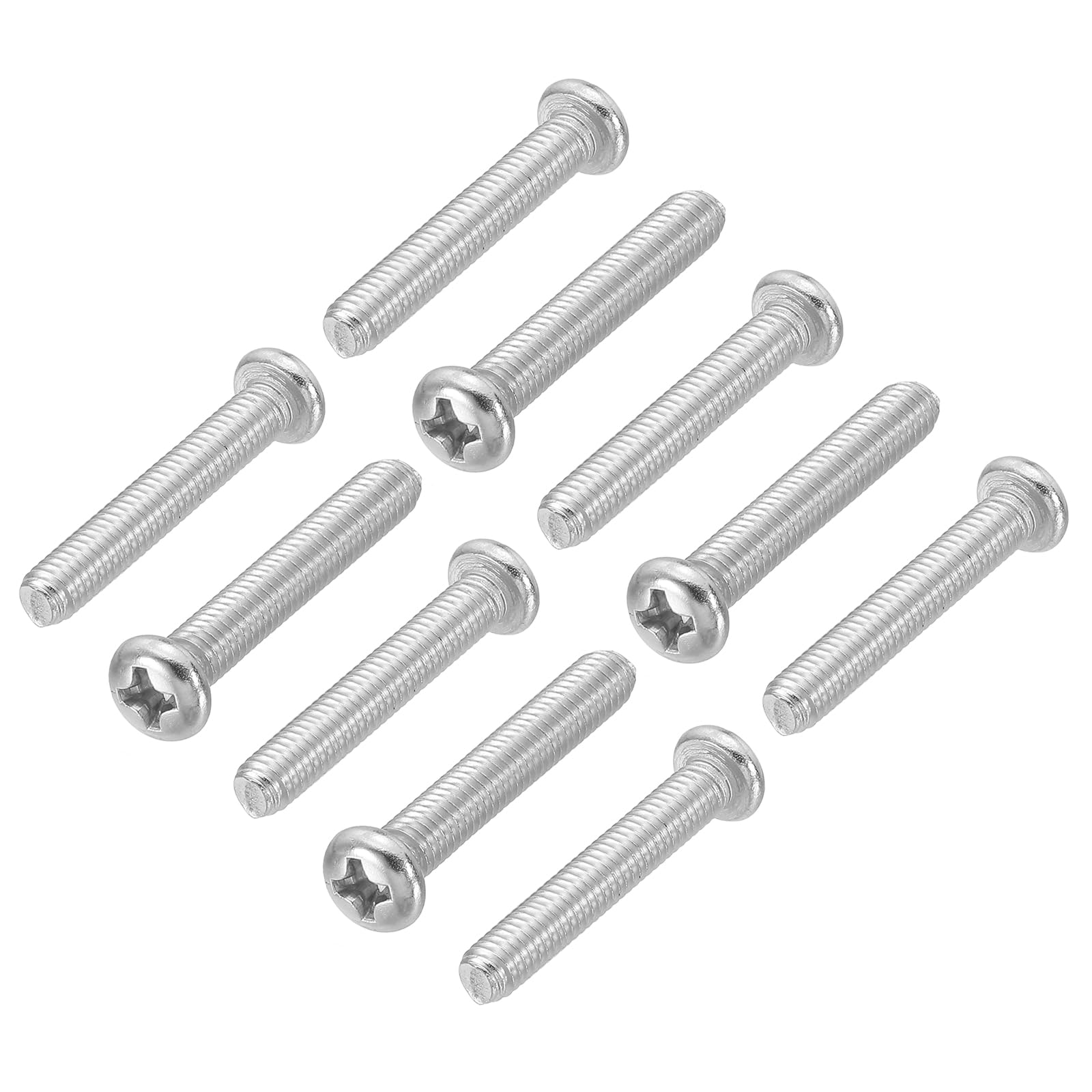 PATIKIL Phillips Pan Head Screws, 30 Pack M4-0.7 x 25mm 304 Stainless Steel 18-8 Full Thread, Pan Head Machine Phillips Drive Screw