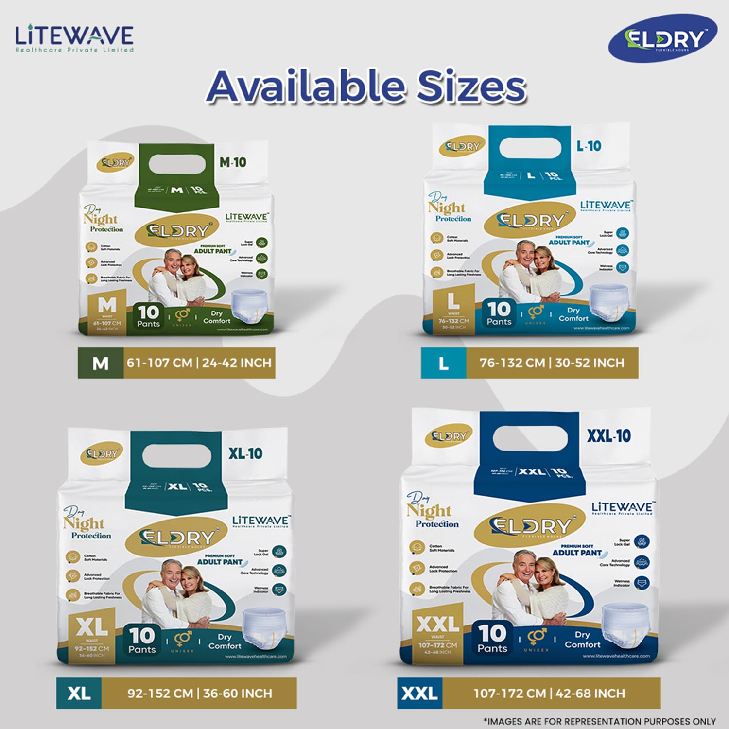 ELDRY Unisex | Premium Soft Adult Pant Style Diapers | 30 Counts | Extra Large (XL) Size 92-152 Cm (36''-60'' Inch) | Leakproof, Wetness Indicator, 12 hrs Overnight Protection | (Pack of 3) ELDRY Unisex | Premium Soft Adult Pant Style Diapers | 30 Counts | Extra Large (XL) Size 92-152 Cm (36''-60'' Inch) | Leakproof, Wetness Indicator, 12 hrs Overnight Protection | (Pack of 3)