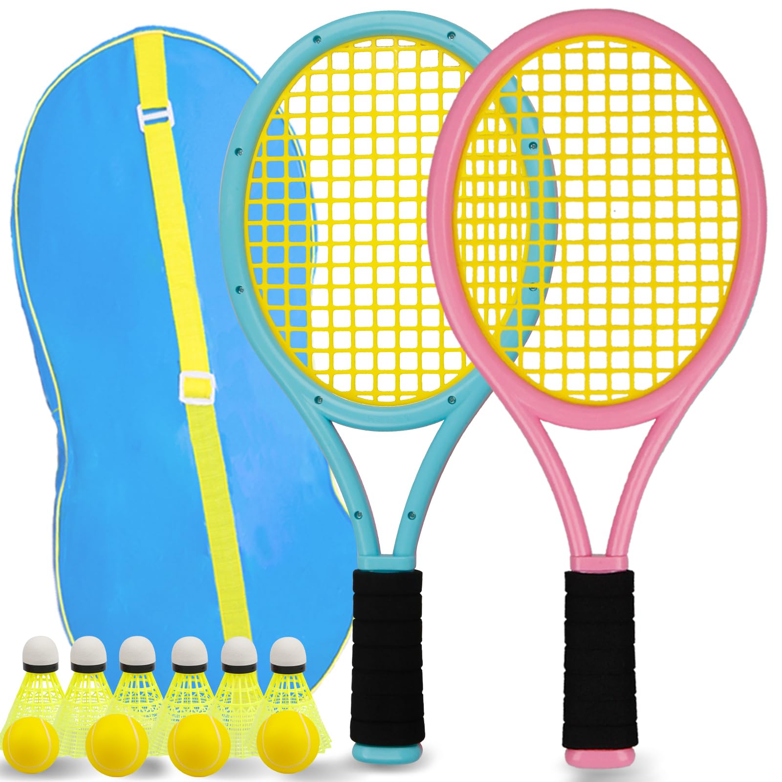 Ensemble de raquettes de tennis pour enfants 17 pouces avec balles en mousse souple et sac de transport