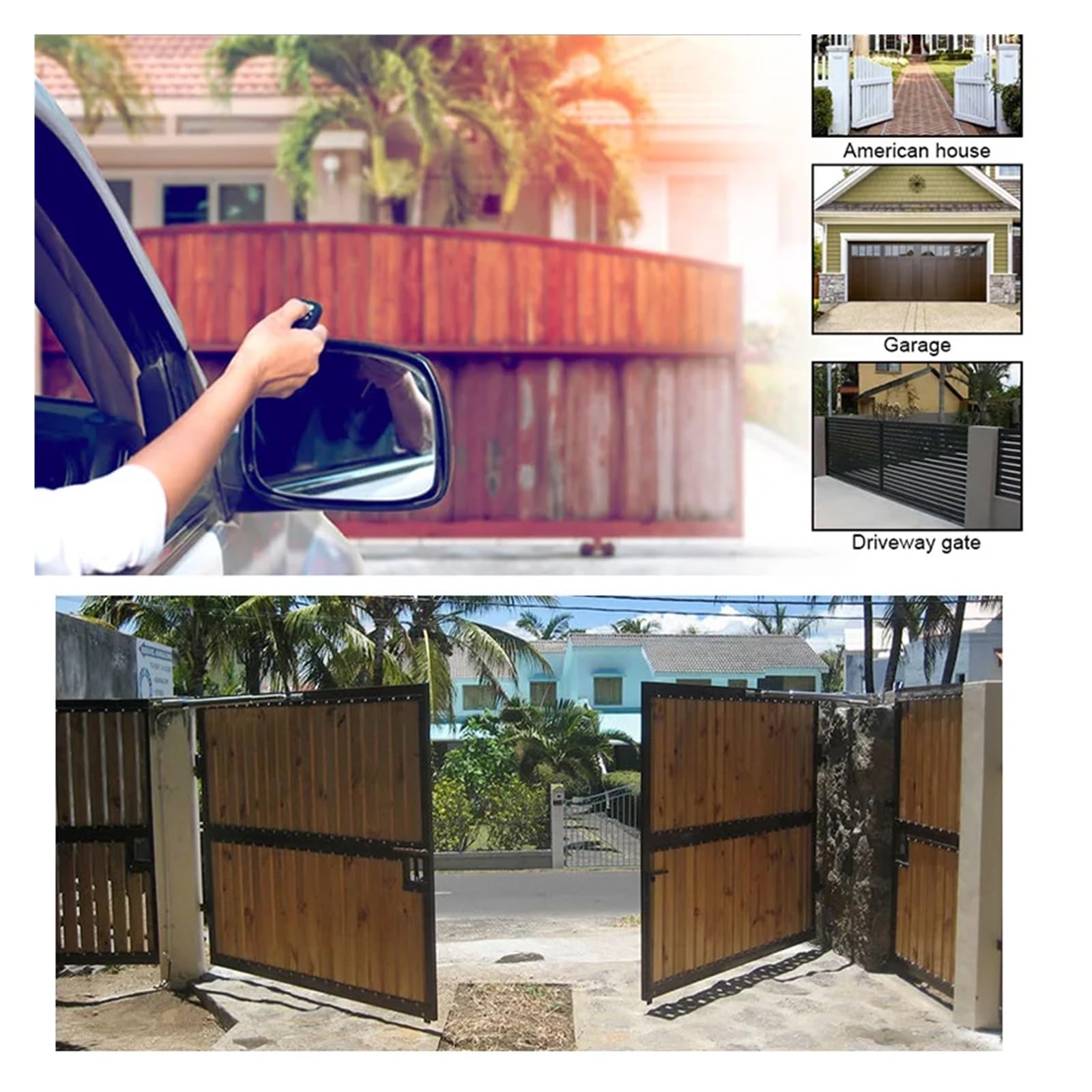 Abridor de Puerta batiente eléctrico automático de Doble Brazo de 200 kg, actuador de Motor, Kit de Control de Acceso con Cerradura de Puerta(Kit a)