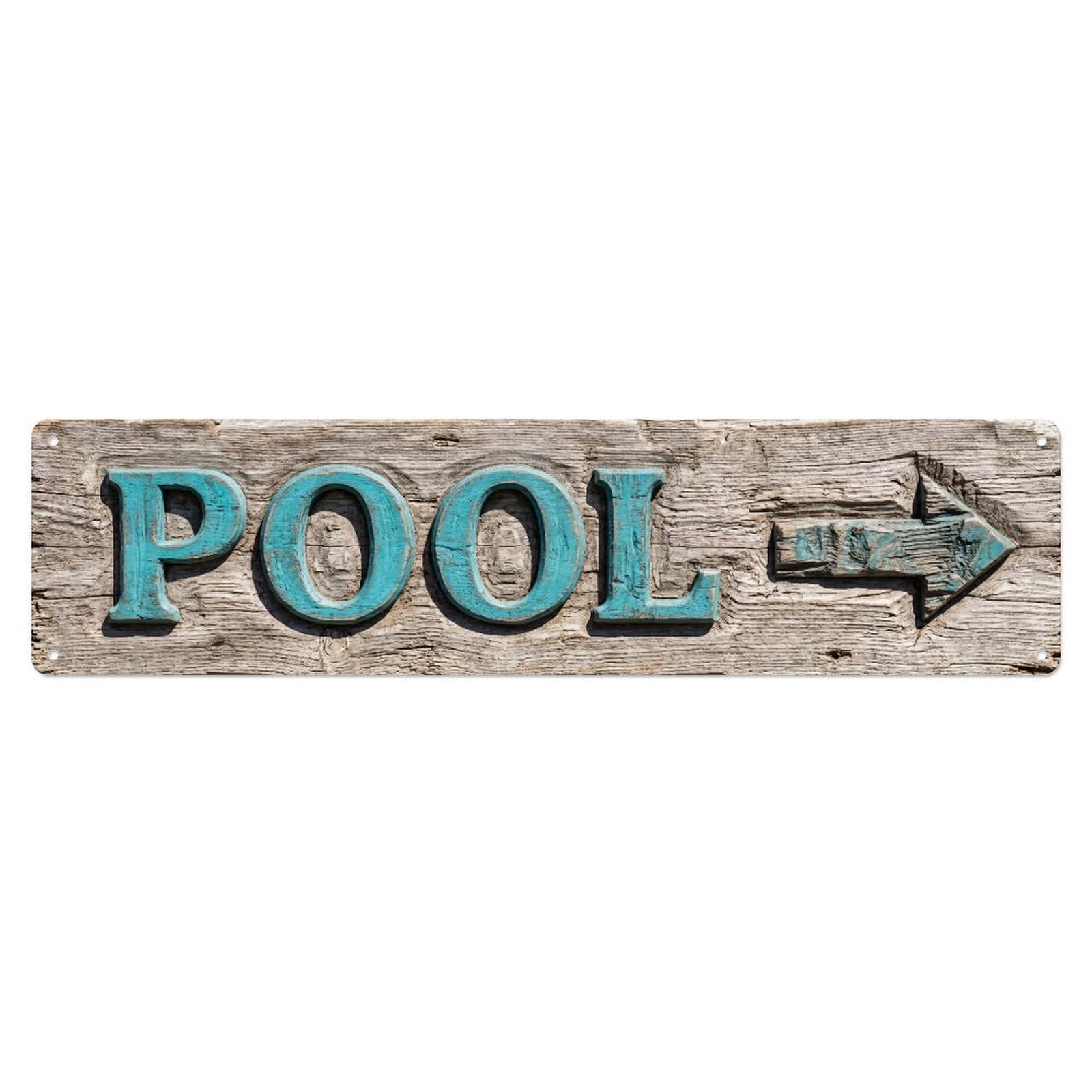 Swimming Pool Rustic Beach Metal Tin Skinny Sign Plaque Wall Decor for Cafe, Club Bar, Office, Home Garden Metal Poster 4x16Inch