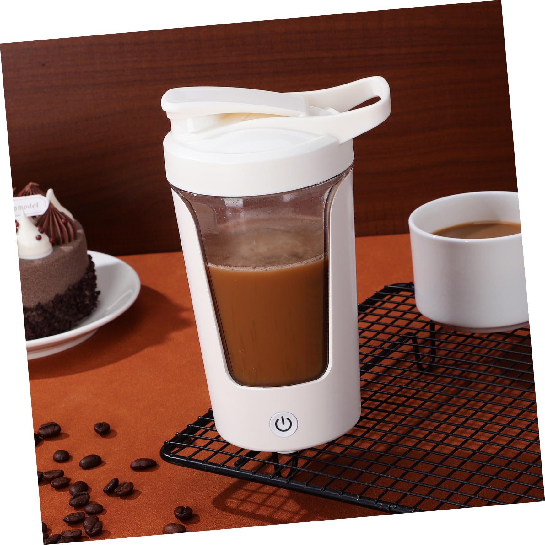Homoyoyo Bouteille Shaker Électrique Rechargeable Café et Protéines Tasse Mélangeuse Automatique Portable PP et Abs Agitation Rapide pour Boissons Soymilk et Café