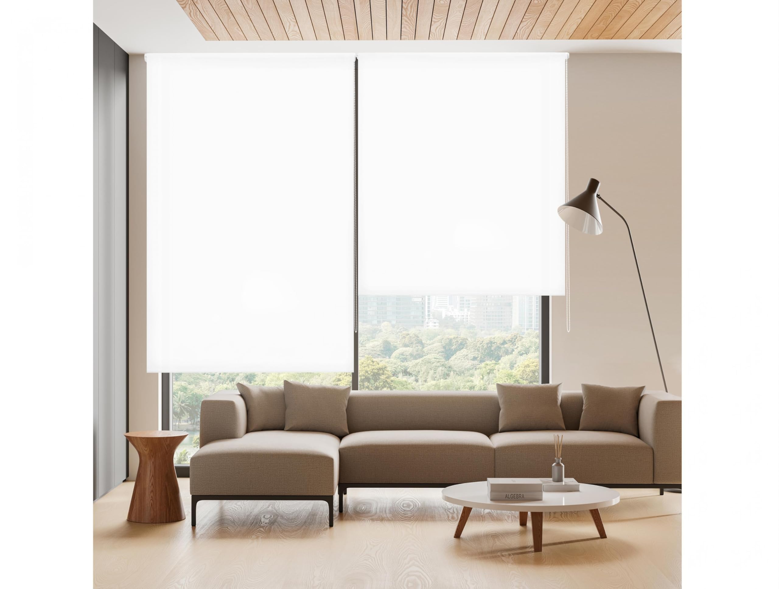 PUR LINE | Estor Enrollable Tamaño 170x250 cm Ancho x Alto Regulación de Luz - Estor Translúcido Tamaño Tela 167x245 cm Color Blanco Instalación Pared o Techo