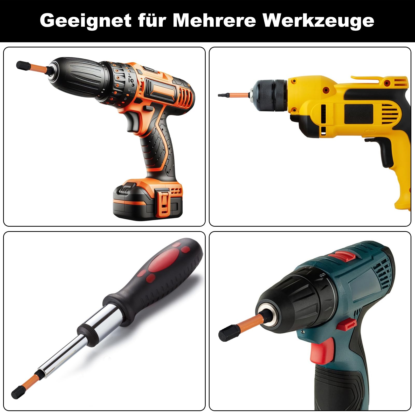 Sechskant-Inbusschlüssel-Bohrer-Set 10-teilig – Magnetisch, S2-Stahl, Größen H1,5 Bis H8, 50 Mm Länge