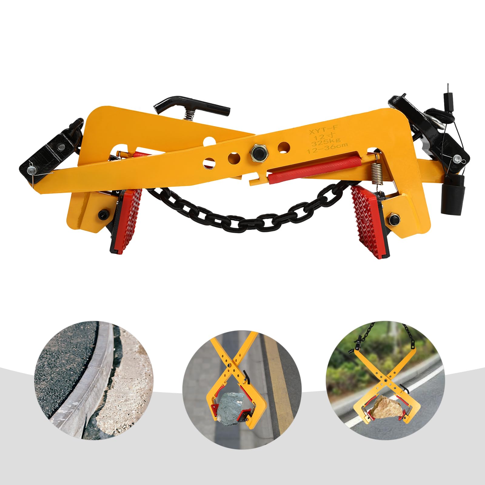 500 kg Palettenabzieher-Klemme, Hebeklemme, Klinkergreifer Steinzange, Steinklemme, Kettenklemme, Zum Anheben und Transportieren, für Holz, Bretter, Holzpaletten, Felsen