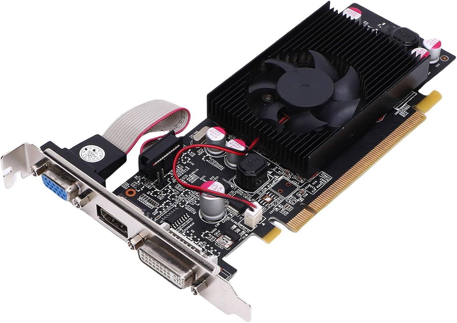 Sanpyl GT 610 1G High Speed Computer Graphics Cards 1GB 64bit GDDR3 1000MHz PCIe 2.0 X16 Video PC Gaming Graphics Card, Silent Cooling Fan, Dual Link DVI I, HDMI, VGA