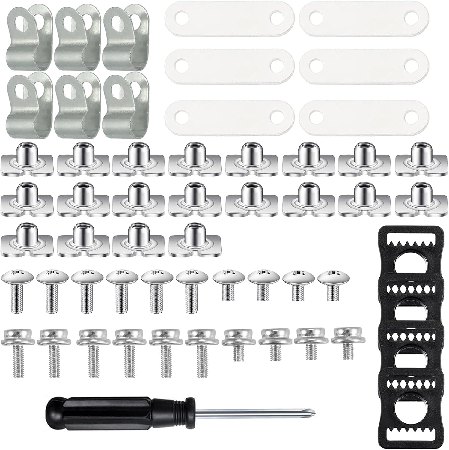 Fortunemee 36 Pcs Hockey Helmet Repair Kit, Include 6 R Shape Football Visor Clips