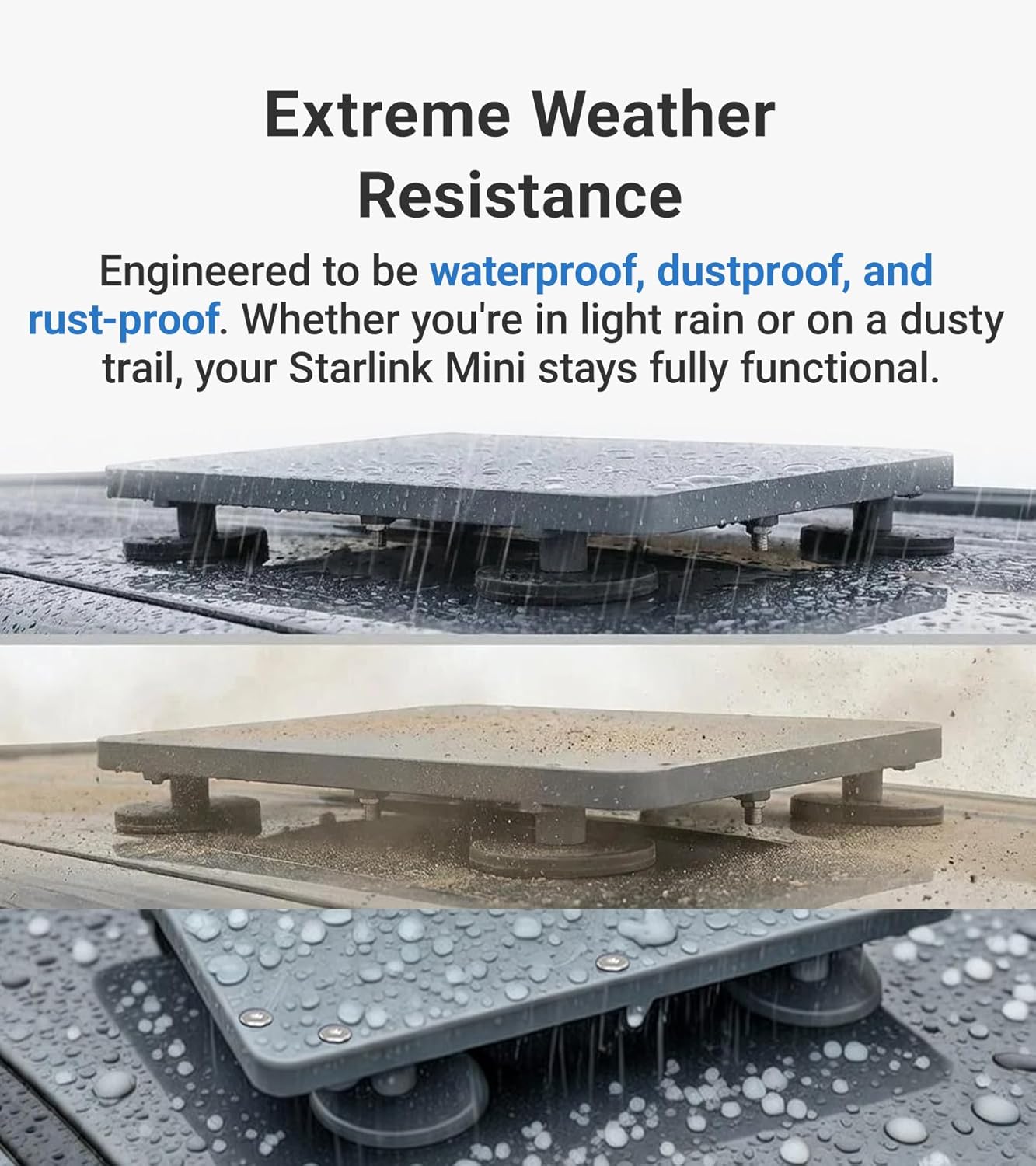 Starlink Mini Magnetic Mount (220lbs Strong Magnets & Protective 2-in-1, Aluminum) Roof Mouting Kit Starlink Mini Accessories for RV, Camper, Truck, Car, Boat | ORLN'K SMM01 Grey