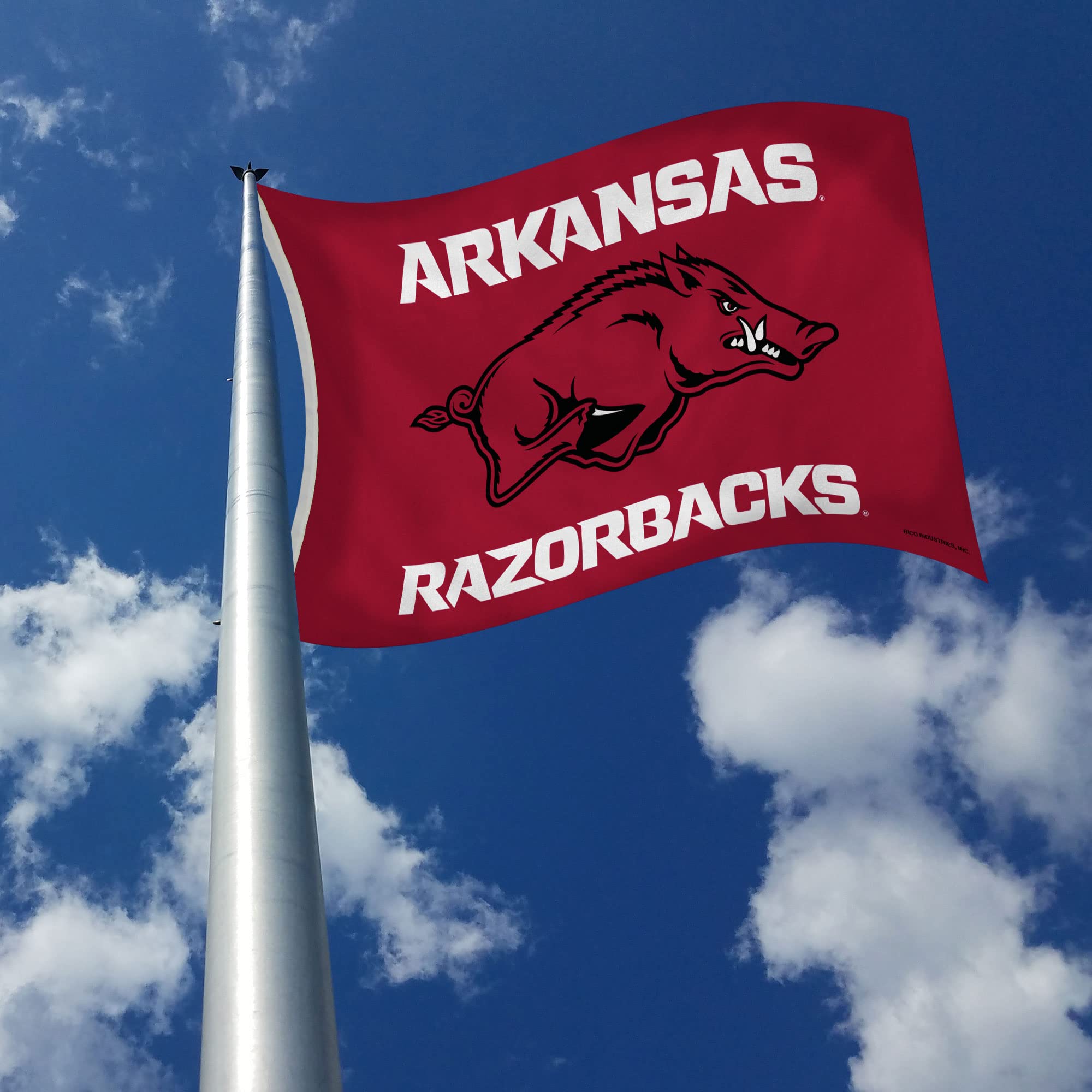 Rico Industries NCAA 3-Foot by 5-Foot Single Sided Banner Flag with Grommets, Arkansas Razorbacks, Team Color, 3' x 5' - Image 3