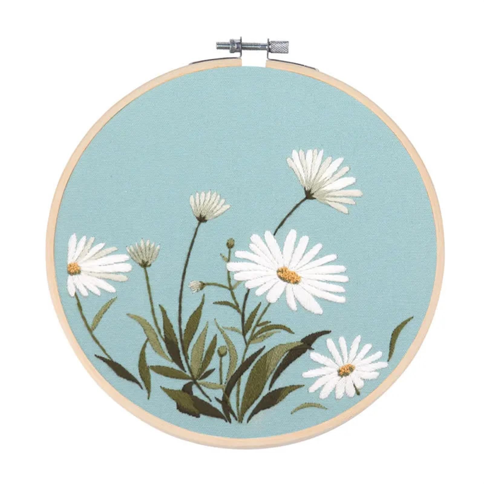 LKLNKVL embroidery, Embroidery Kit， for Beginners with Pattern Threads and Needles(Color 05,With hoop)