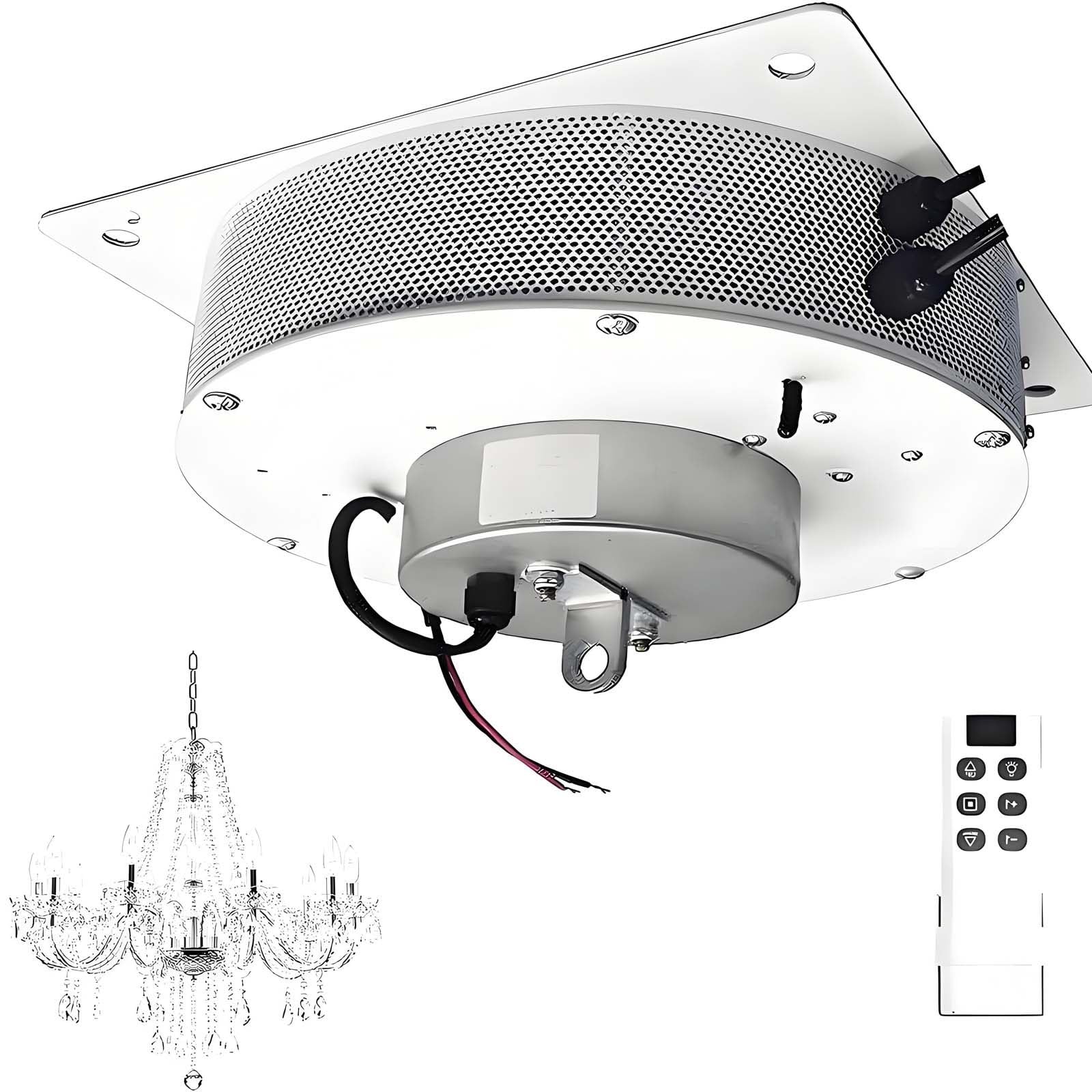 GUTYGIO Electric Chandelier Hoist, Villas Pendant Lamps Lifter, 88–507LBS, 6M Lift Height, Chandelier Lift Kit with Wall Switch and Remote for Home or High Ceiling Maintenance 230KG
