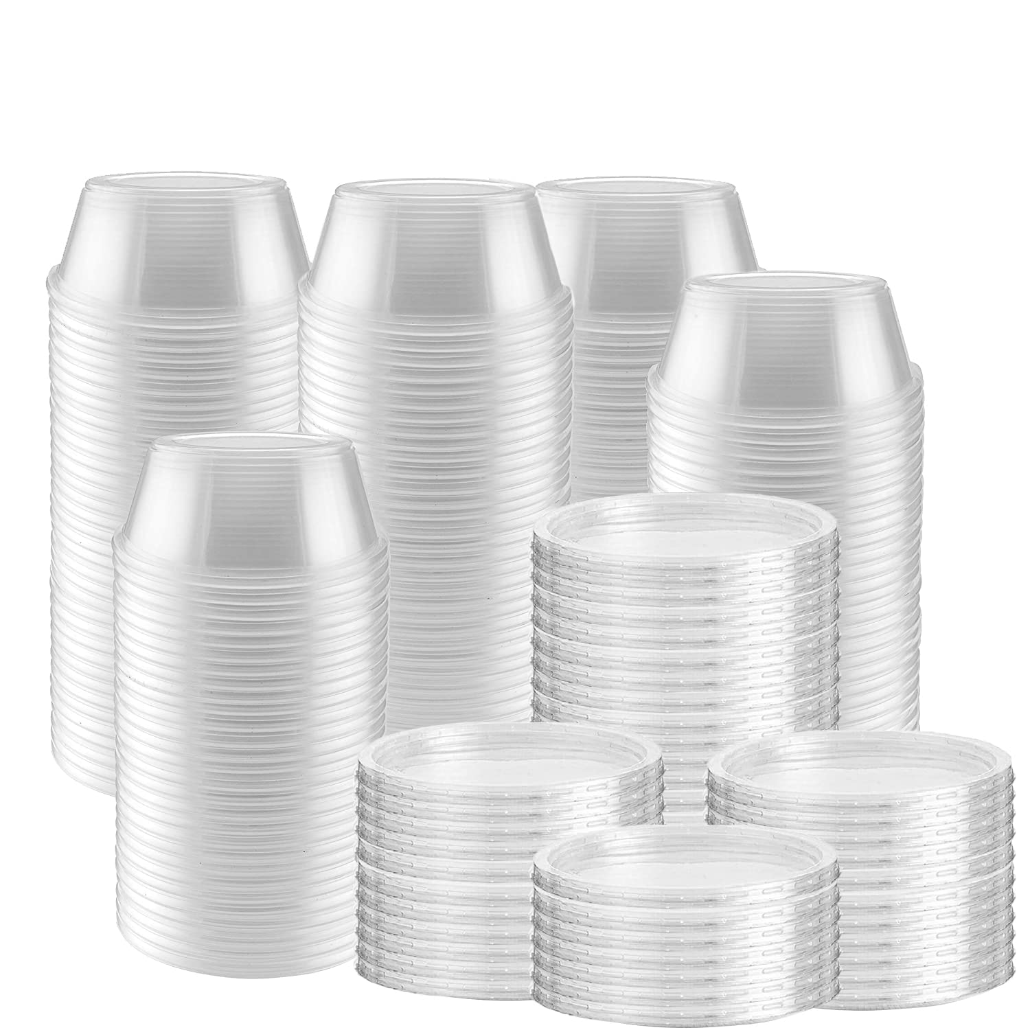 Tezraftaar® 250 x Round Food Storage Container with Lid 8oz (250ml) Reusable Plastic Dishwasher Leakproof Meal Prep Container for Restaurants Camping Travelling