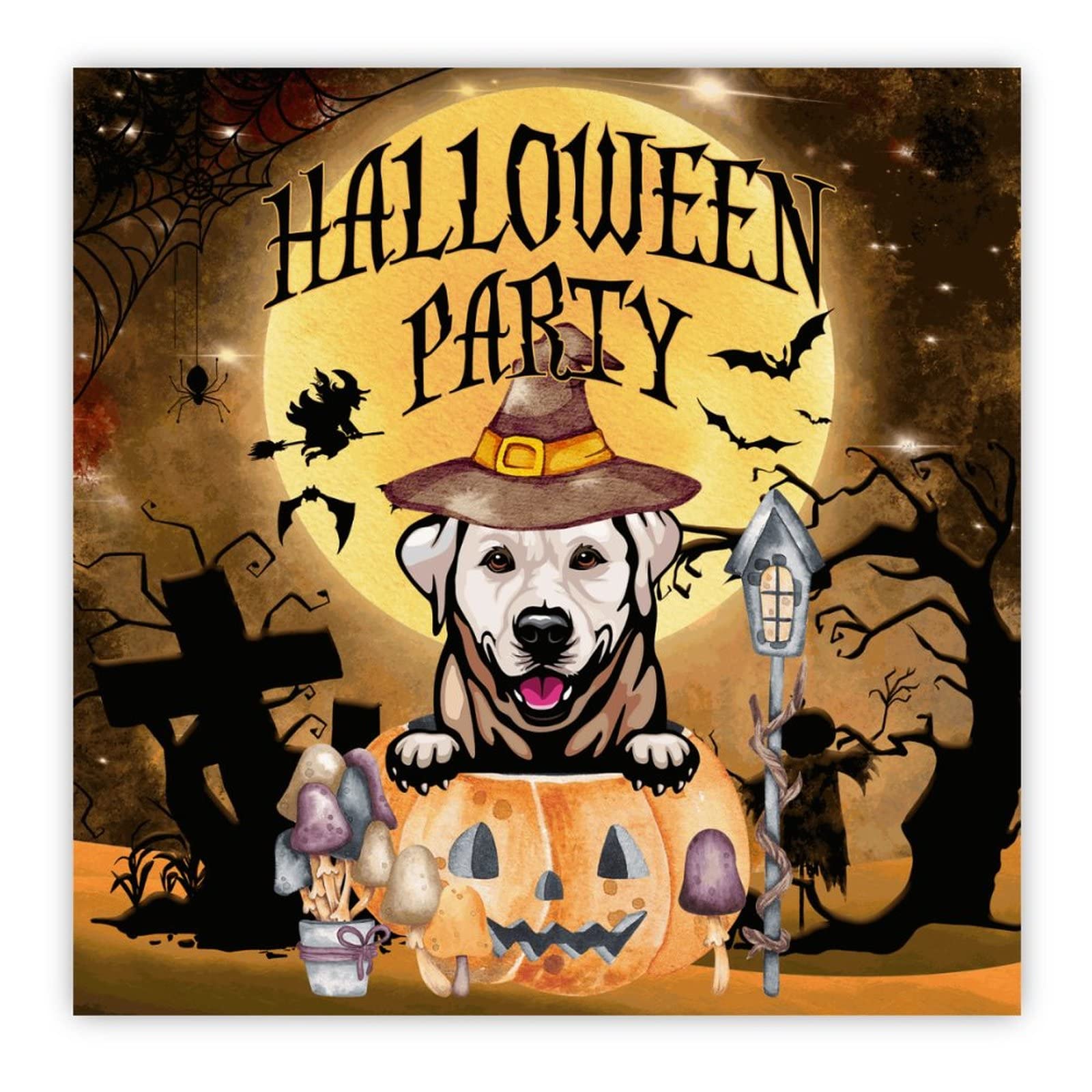 Panneau bois citrouille chien : finie la décoration d'Halloween kitsch