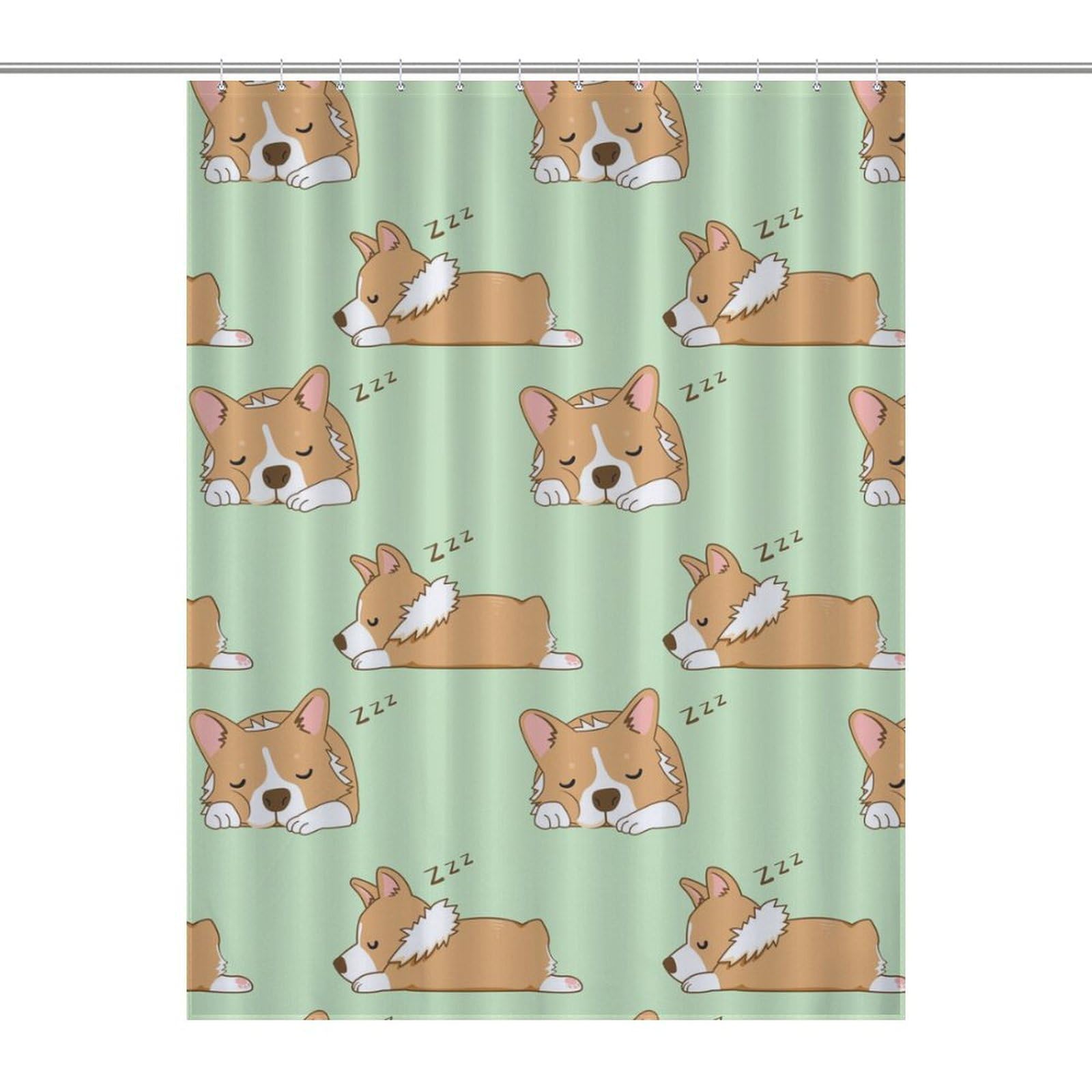 Rideau de douche Corgi mignon pour égayer la salle de bain des enfants et parents