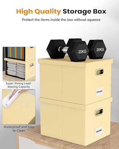 Vista 71 de Organizador de archivos en paquete de 2, caja archivadora portátil con tapa, compatible con carpetas tamaño carta/legal, organizador de documentos