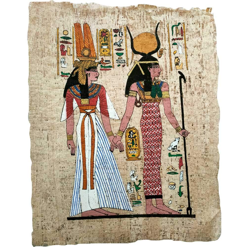 Papyrus égyptien original fait main de Néfertari peinture Égypte