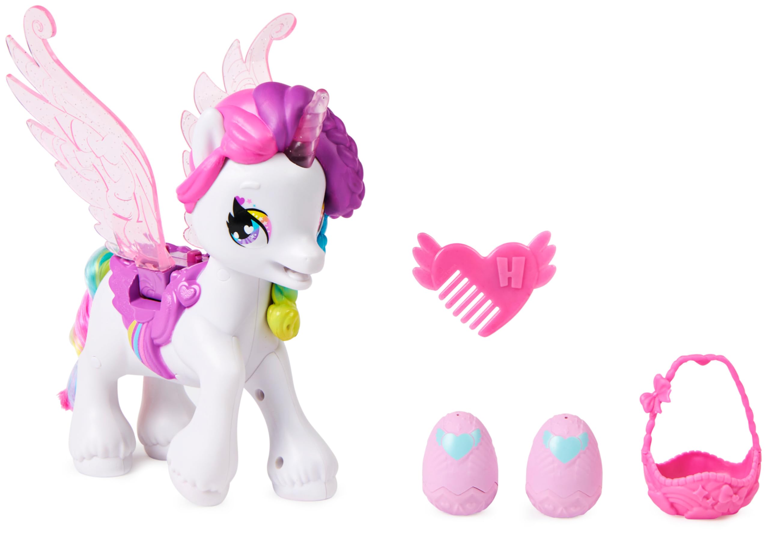 Hatchimals Interaktives Einhorn mit beweglichen Flügeln und über 60 Licht- und Soundeffekten für Mädchen ab 5 Jahren