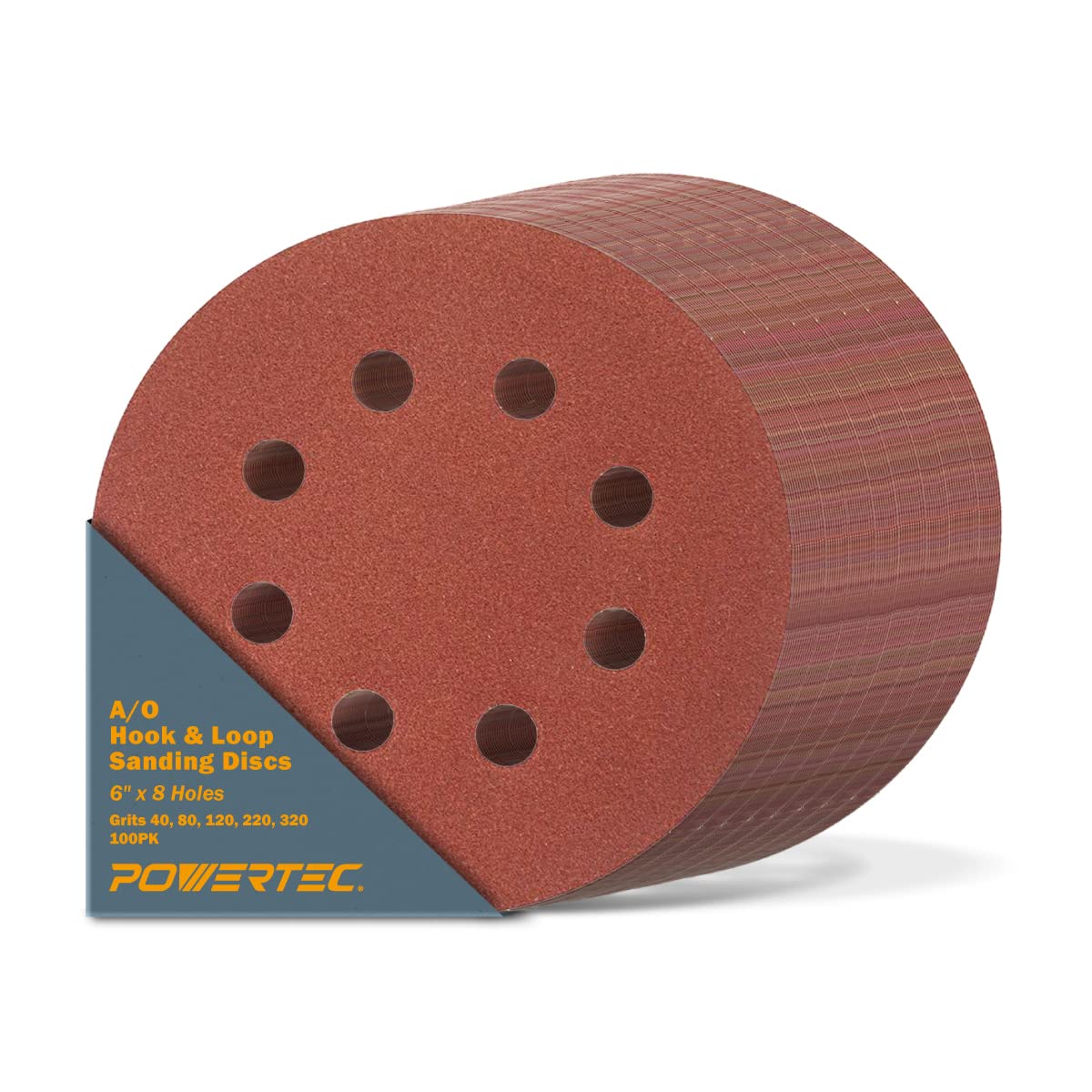 POWERTEC Sanding Discs - 50 Pack, 6 Inch -30