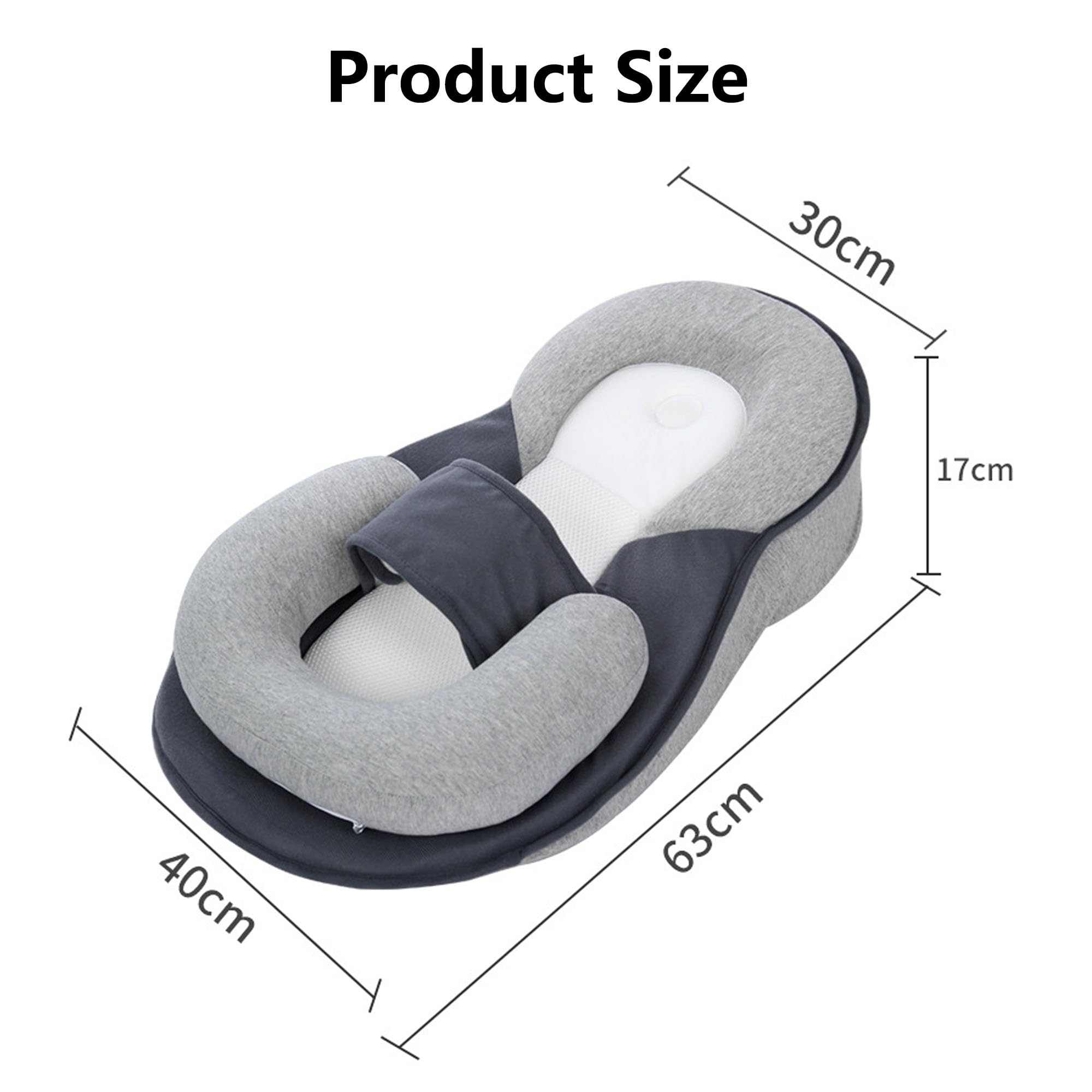 Pillow for Sleeping/Feeding, Soft Cotton Cover, Bedroom, Playrooms, Stroller, Crib, Detachable