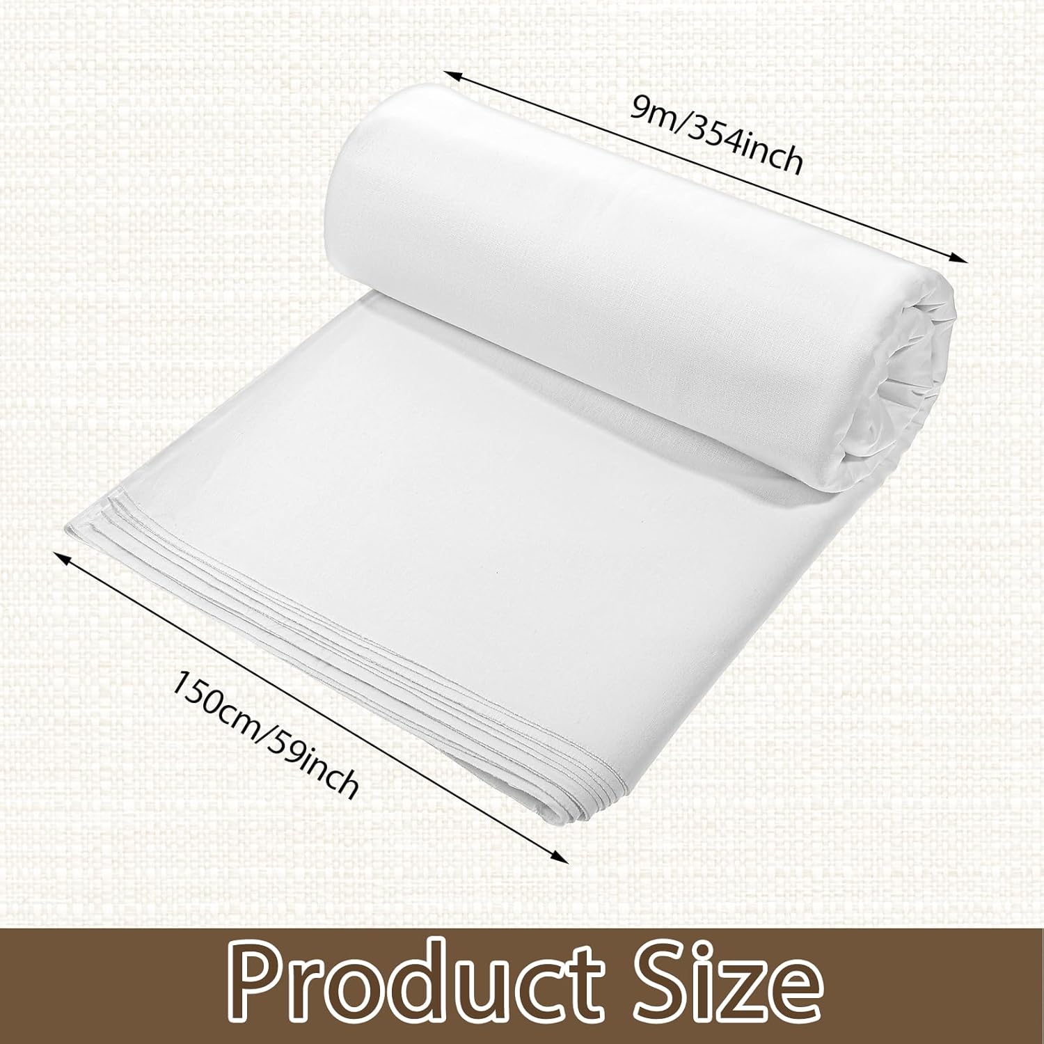 100% White Cotton Fabric 10 Yards 59 Inches Wide Cotton Quilting Fabric by The Yard, Soft Embroidery Muslin Fabrics for Sewing Material Apparel Cloth White 10 Yards