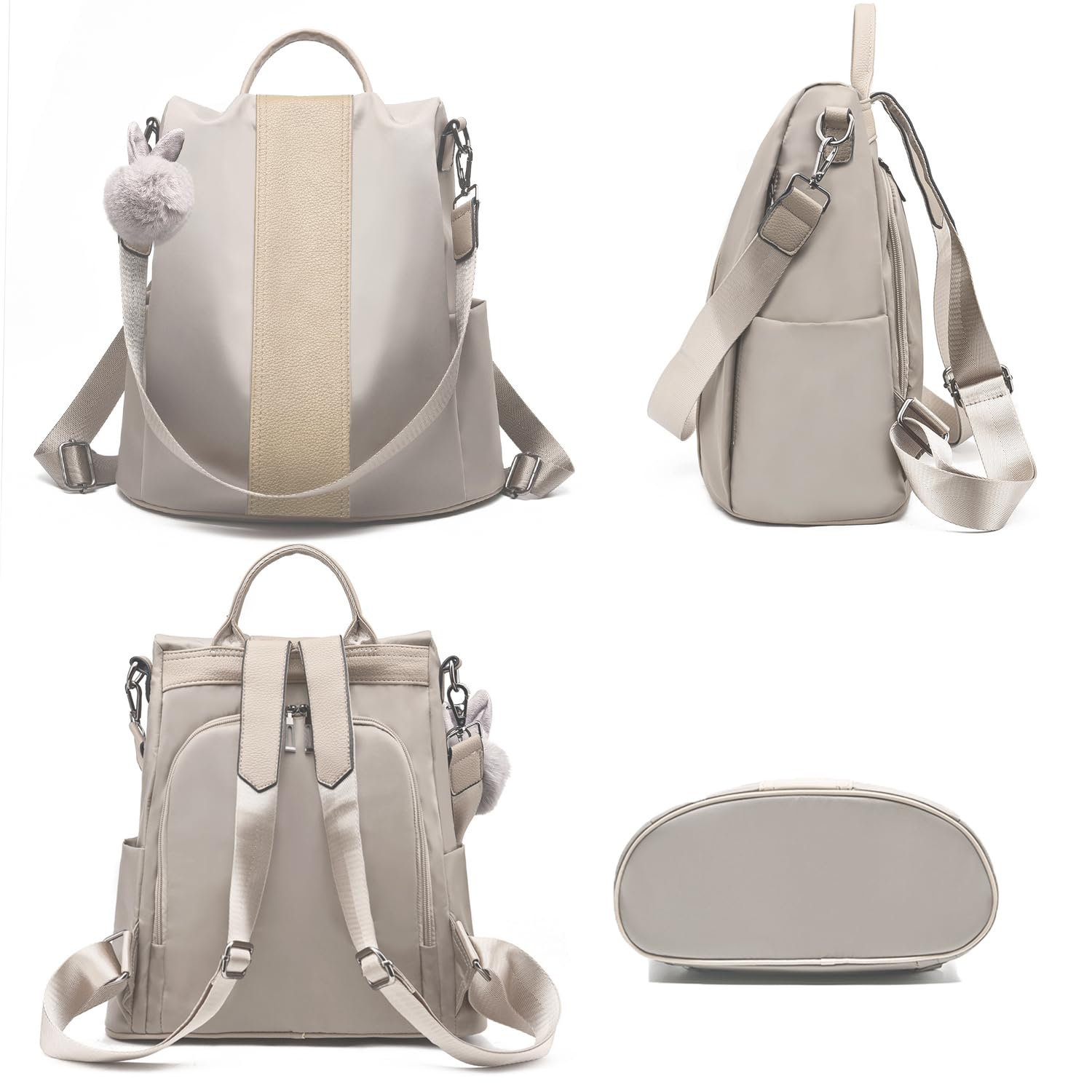 Charmore Zaino da Donna Antifurto Borse Nylon impermeabile Daypack Spalla per Viaggio Lavoro Scuola