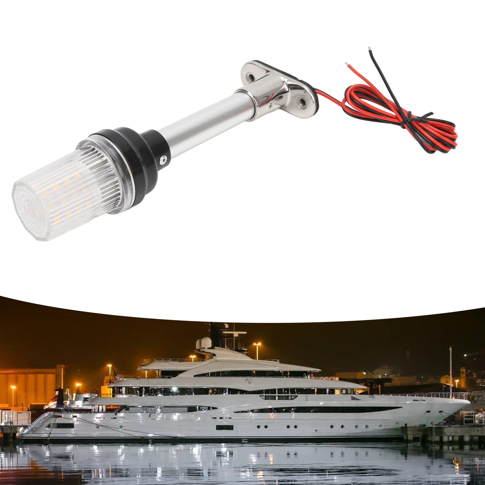 Lumière arrière de bateau de 8 pouces, blanc chaud, haute visibilité, IP66, lumières d'ancre de Navigation pour bateaux de pêche, Yachts marins