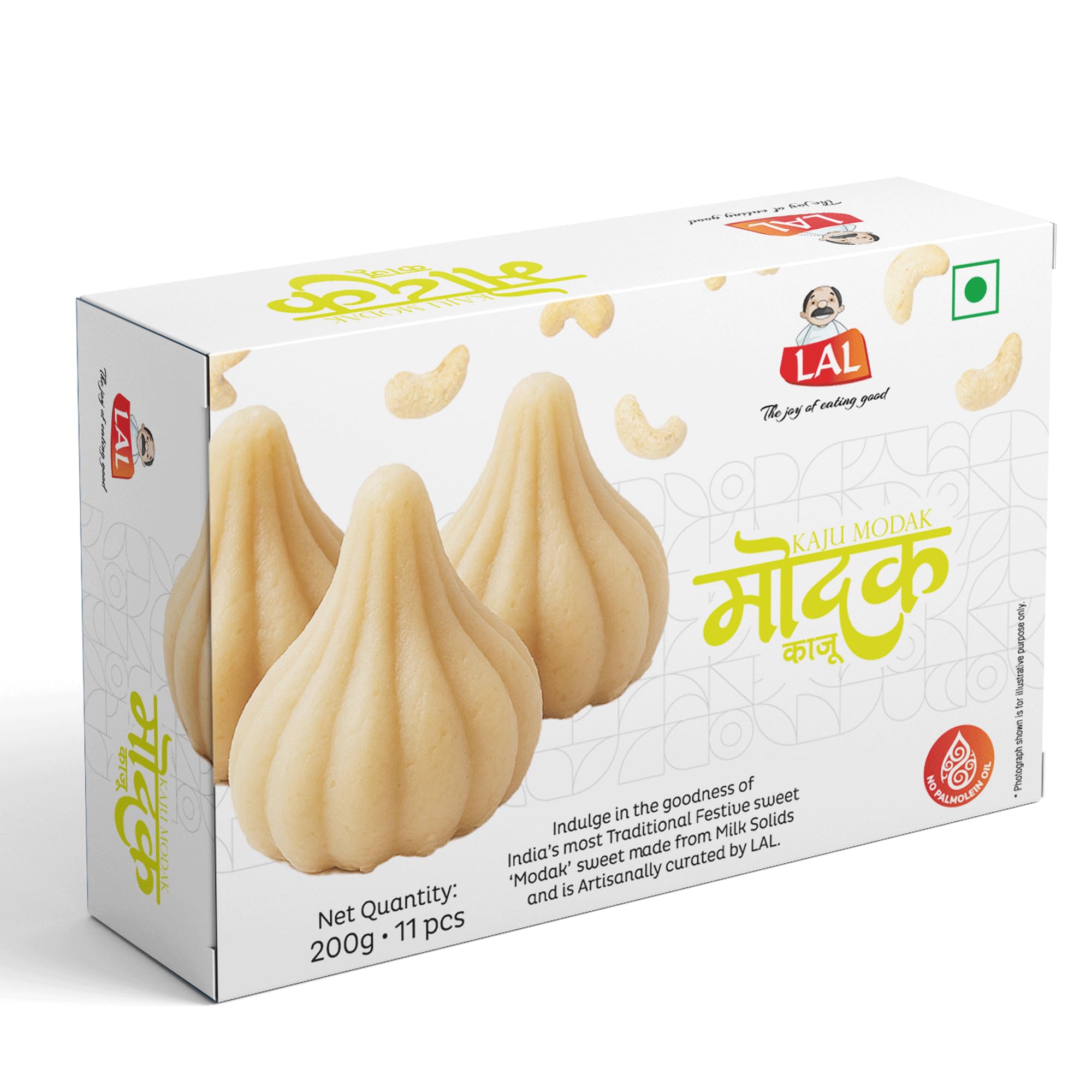 Lal Sweets Fresh Kaju Modak 200g|Ganesh Puja Prasad