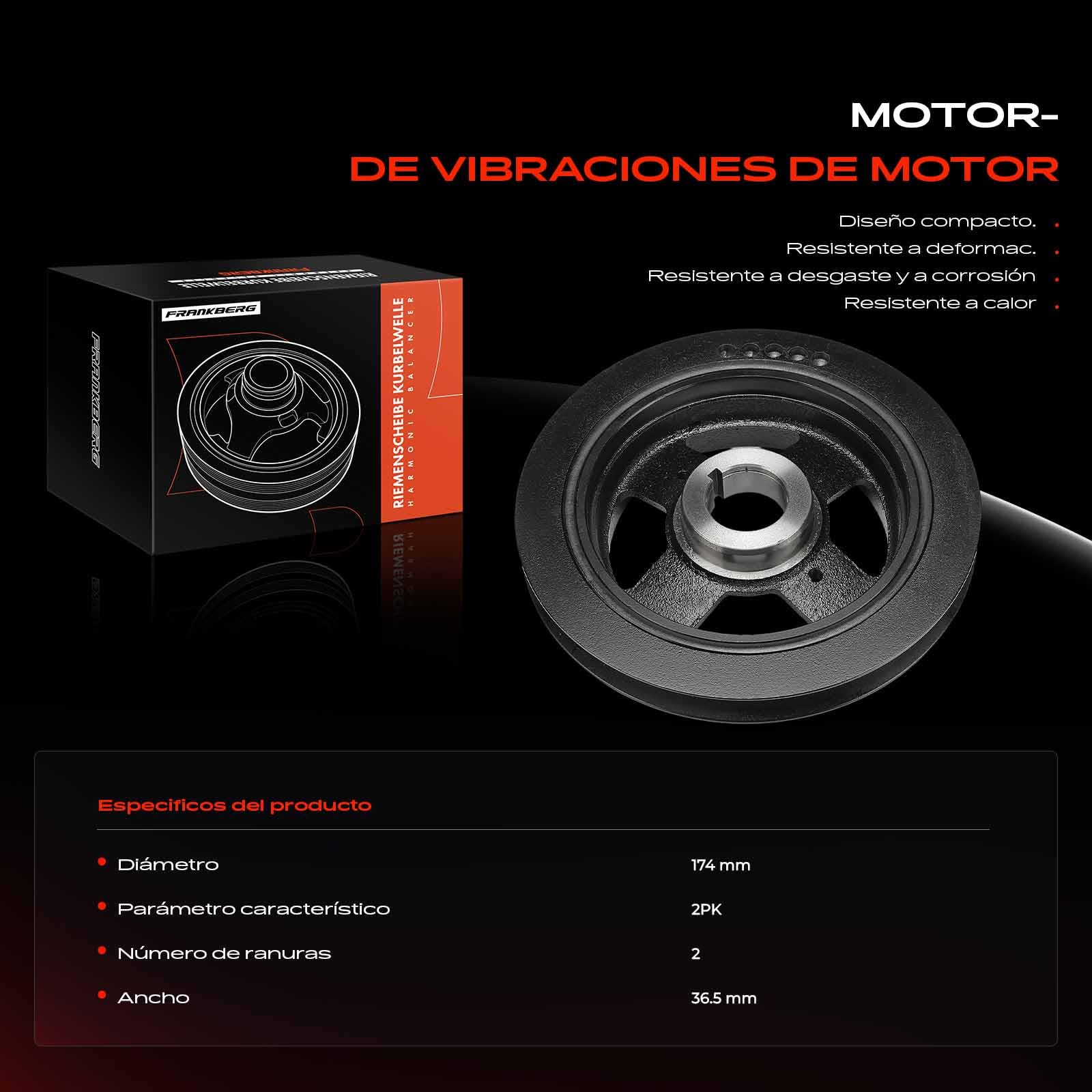 Frankberg Polea de correa del cigüeñal Compatible con Almera II N16 Almera II Hatchback N16 Almera Tino V10 Primera P12 Primera Hatchback P12 Primera Touring WP12 Replace# 12303AD201