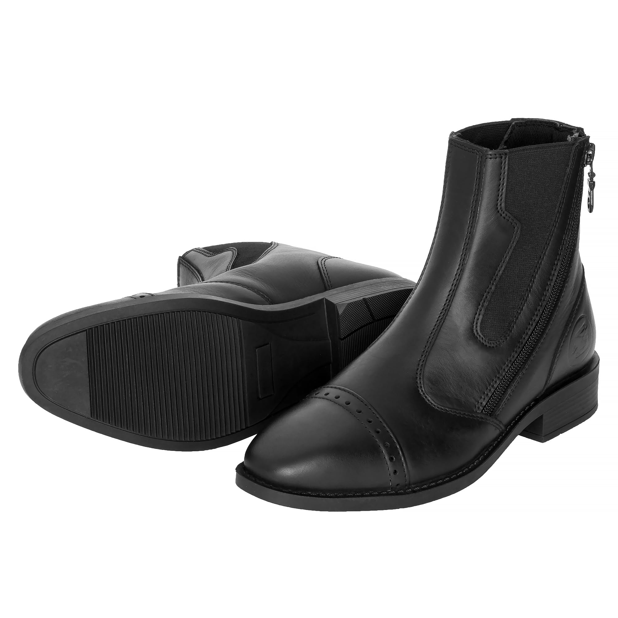 START Reitstiefelette Basic aus Echtleder - Chelsea-Style Reitstiefel Damen, elastische Einsätze