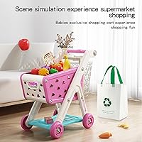 Vista 5 de Juego de carrito de compras de 102 piezas para niños con comida y accesorios de simulación, perfecto para niños a partir de 3 años