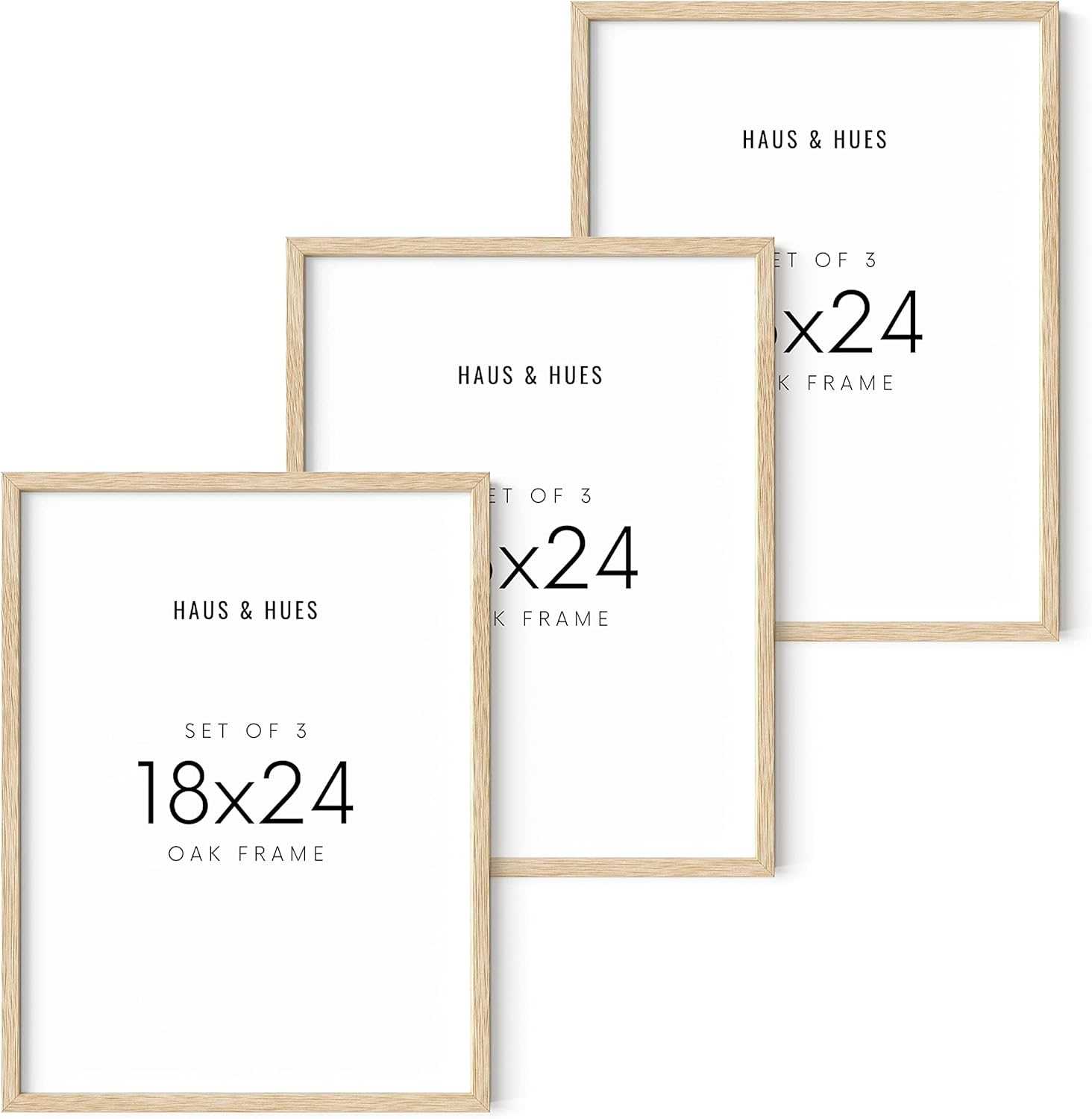 HAUS AND HUES Beige Wood Picture Frames 18 x 24 Set of 3