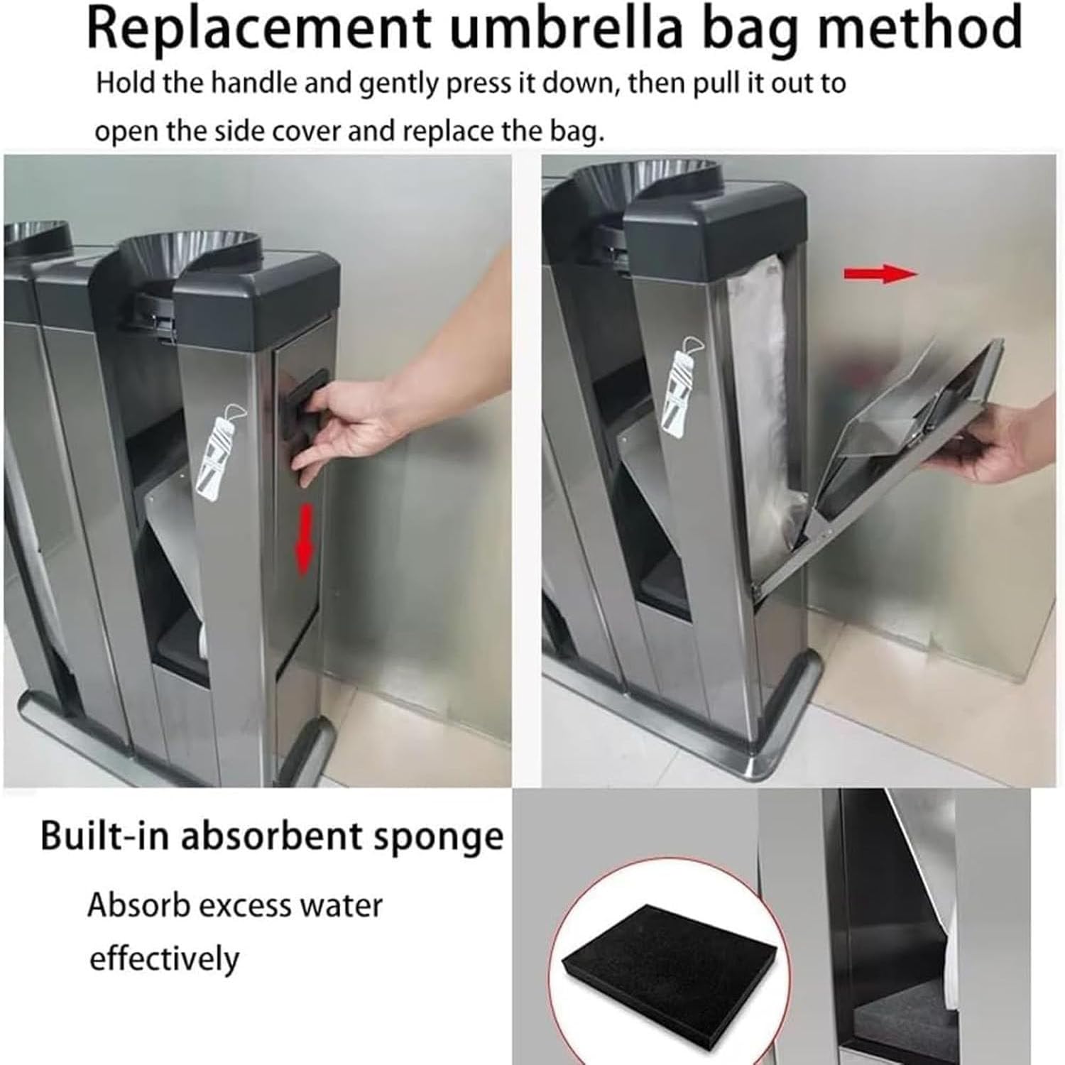 Máquina de embalaje automática de paraguas, soporte de embalaje comercial con 200 bolsas, soporte de paraguas de metal resistente para entrada