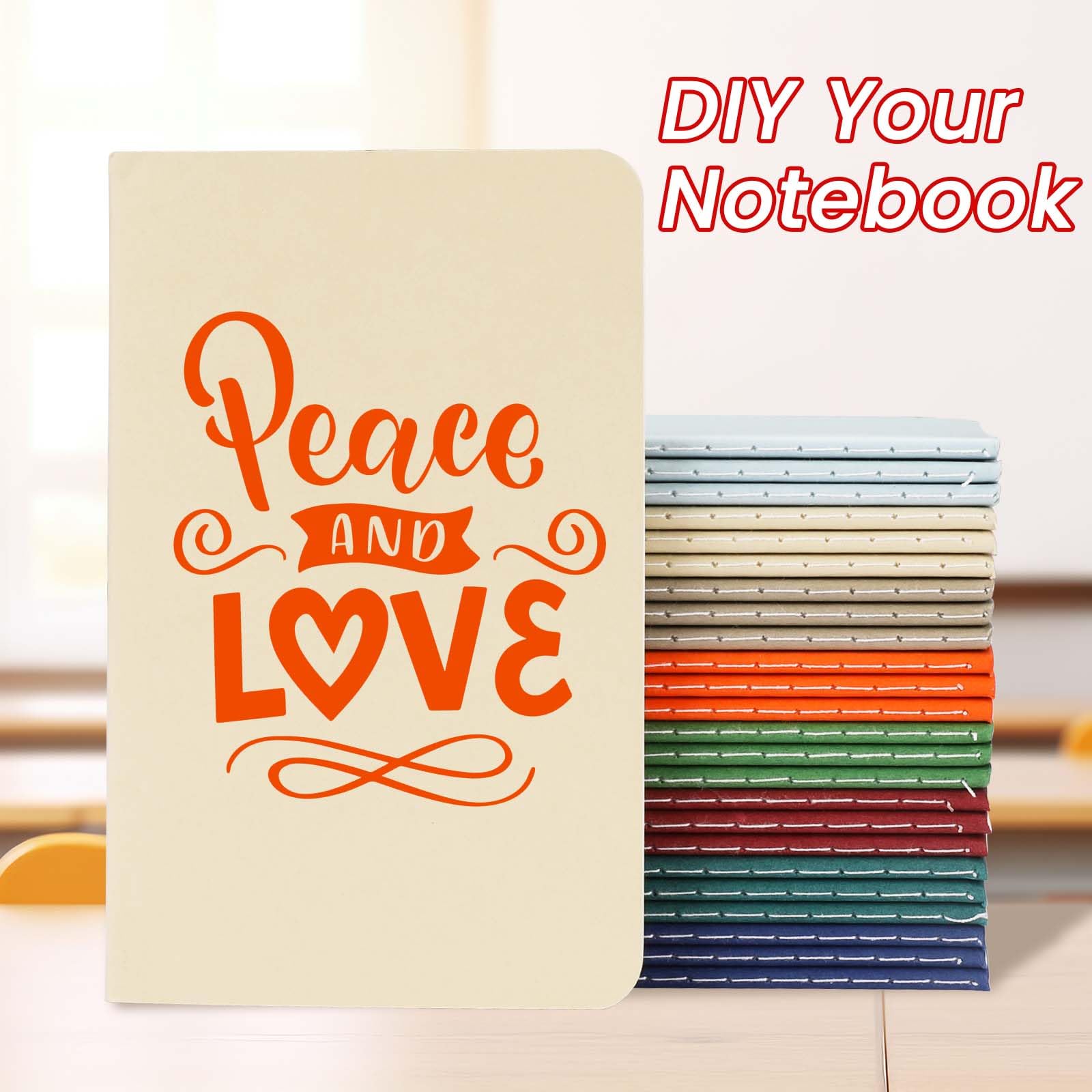 Oucaru Taschen-Notizbuch, 8,9 x 14 cm, 8 Farben, 52 Seiten, liniert, Mini-Notizbuch, kleines Notizbuch, Notizblock für Studenten, Reisende, Schulbedarf, 24 Stück