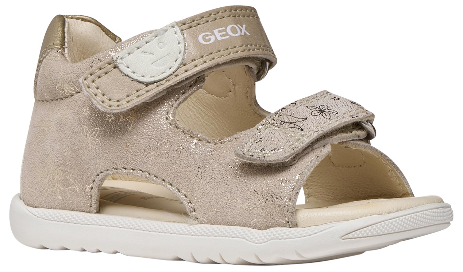 Geox Boys Girls B MACCHIA Gir Sandal, Beige/Platinum, 25 EU