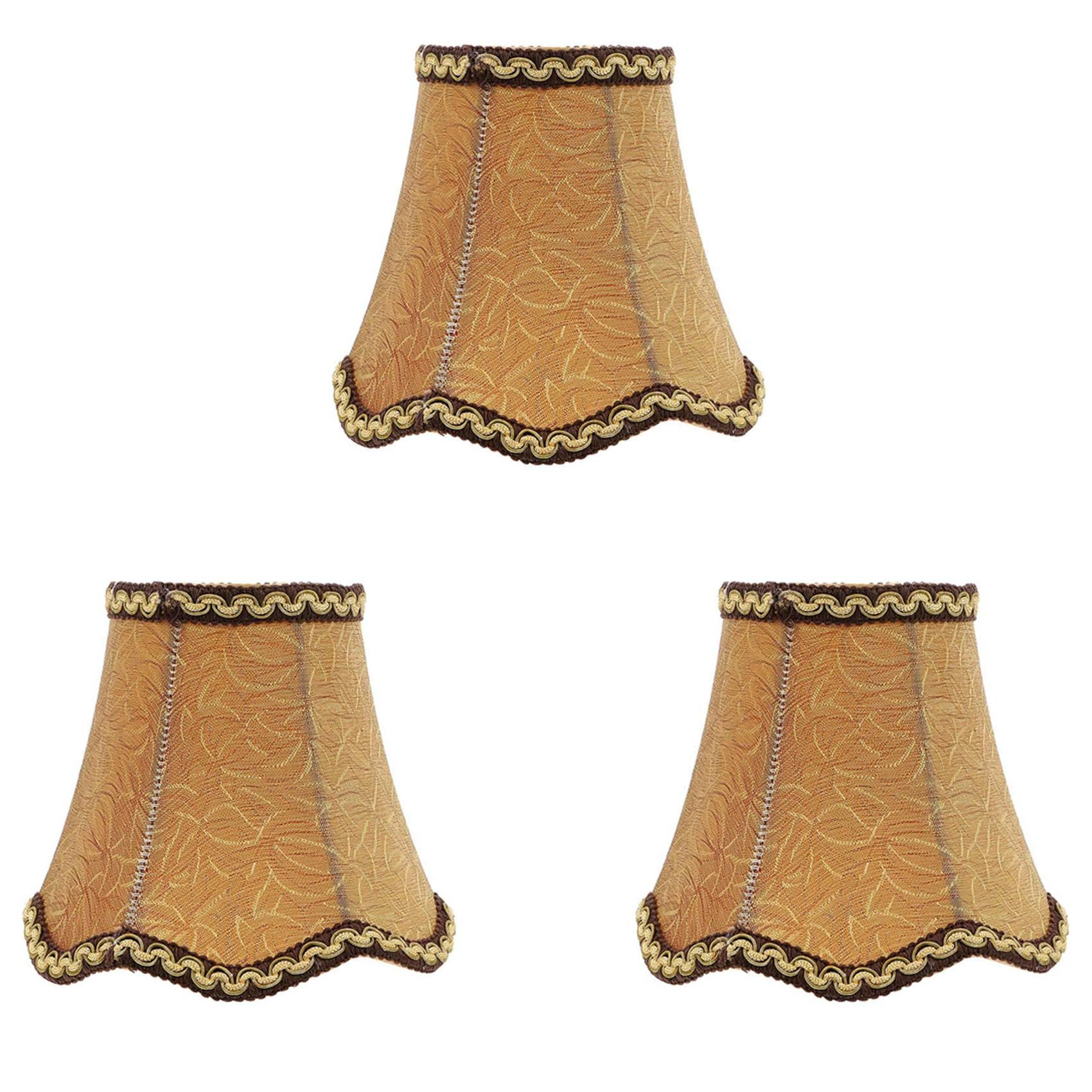 Hndhbfgrt 3X Chandelier Lamp Shades Fabric Cloth Clip on Light Shades Lamp Cover Drum Shade Lampshade Bulb Cover 13cm