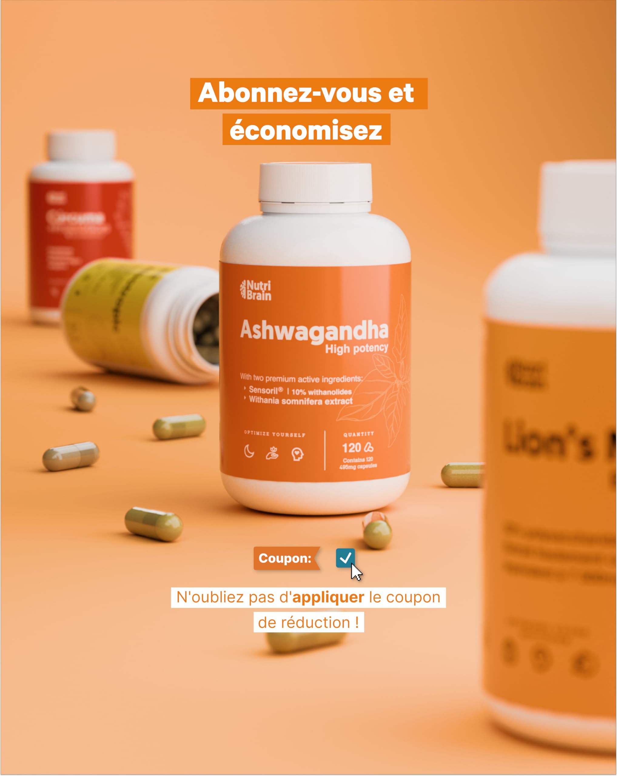Ashwagandha High Potency: Adaptogène et Nootropique avec Sensoril® (10% Withanolides) | Sommeil profond, bien-être général, énergie, concentration | 4 mois | 2x plus concentré que KSM-66