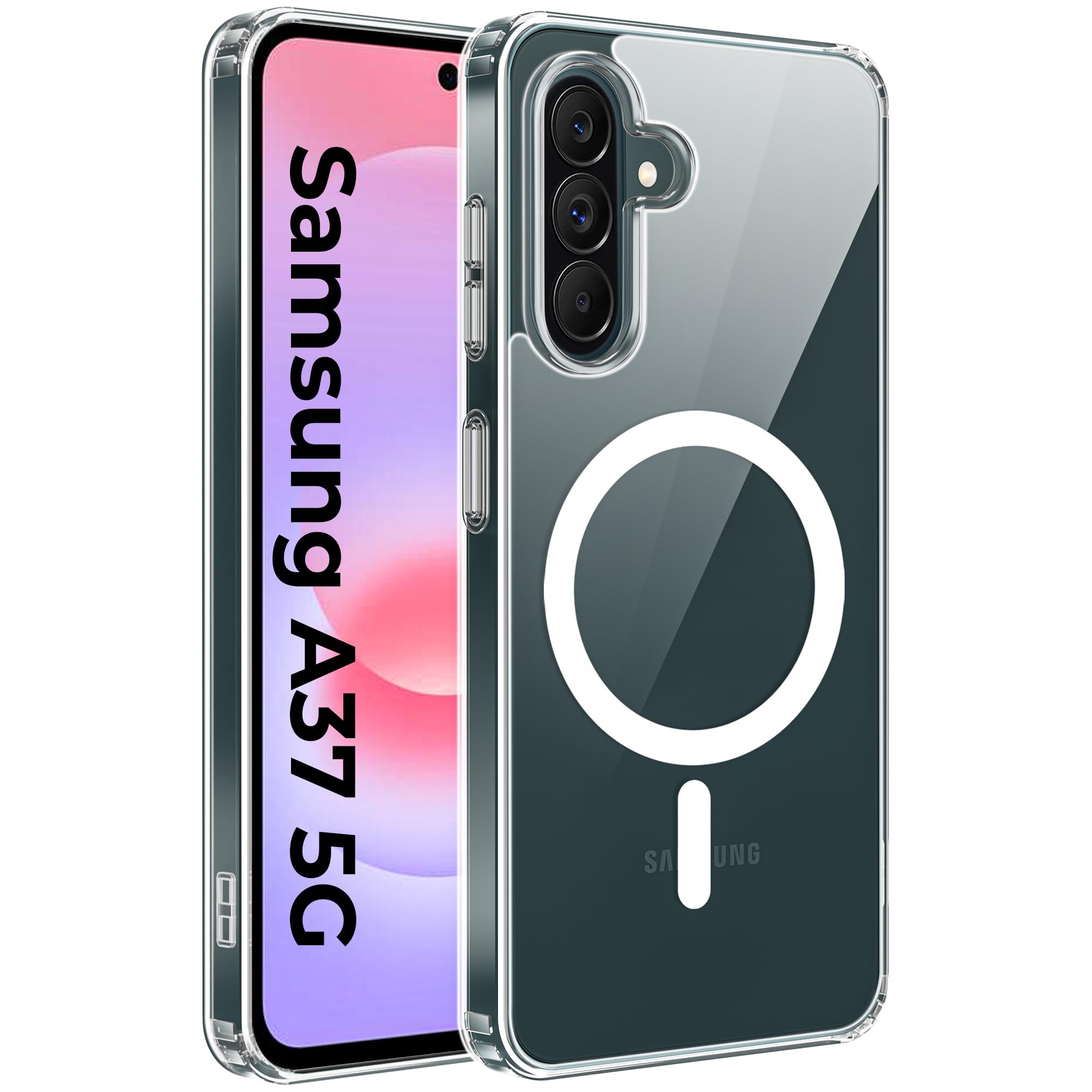 A rtistque Clear Back Cover Case for Samsung Galaxy A37 5G | Compatible with Mag-Safe | Transparent Acrylic Armor | Shockproof TPU Protective Design | Samsung Galaxy A37 5G Back Cover - Transparent-picture-36
