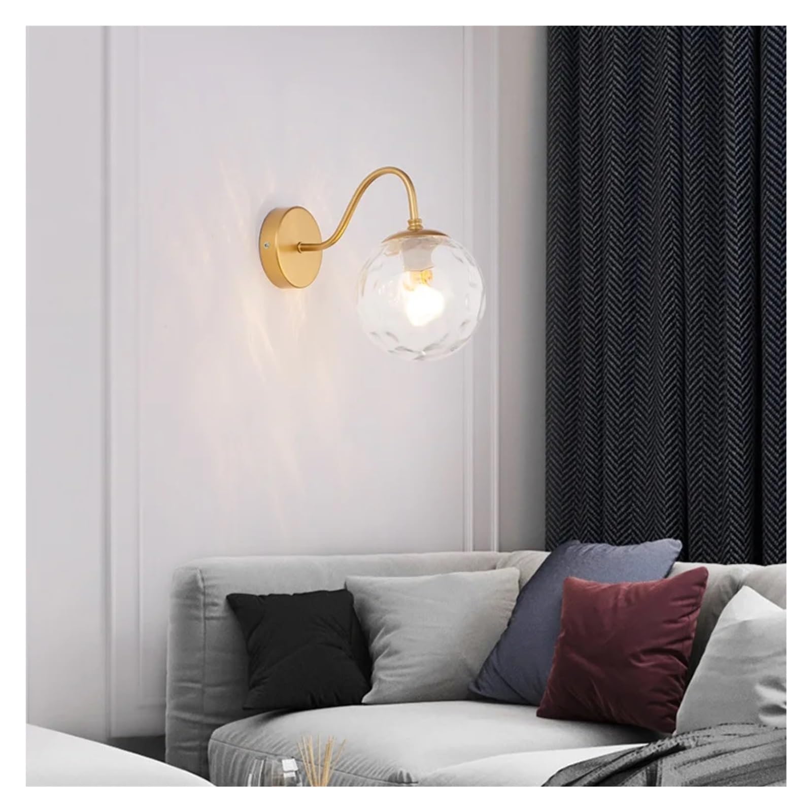 HUAYUSEDF Modern Wall Sconce - Ball Light Fixture for Living Room, Bedroom, Bedside, Corridor, Aisle Stylish Home Lighting Decor, Energy-Efficient Lamp