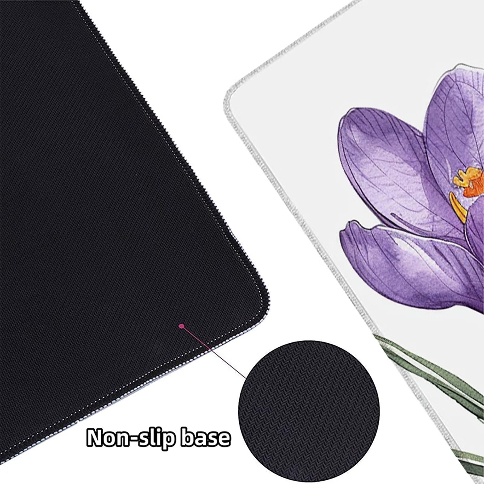 Flor Alfombrilla Ratón Gaming XXL 1500 x 800 mm, Alfombrilla Gaming PúRpura Mousepad con Base de Goma Antideslizante Impermeable Desk Mat para Teclado y Raton Accesorios Gaming, Regalos de Hombre 9-4