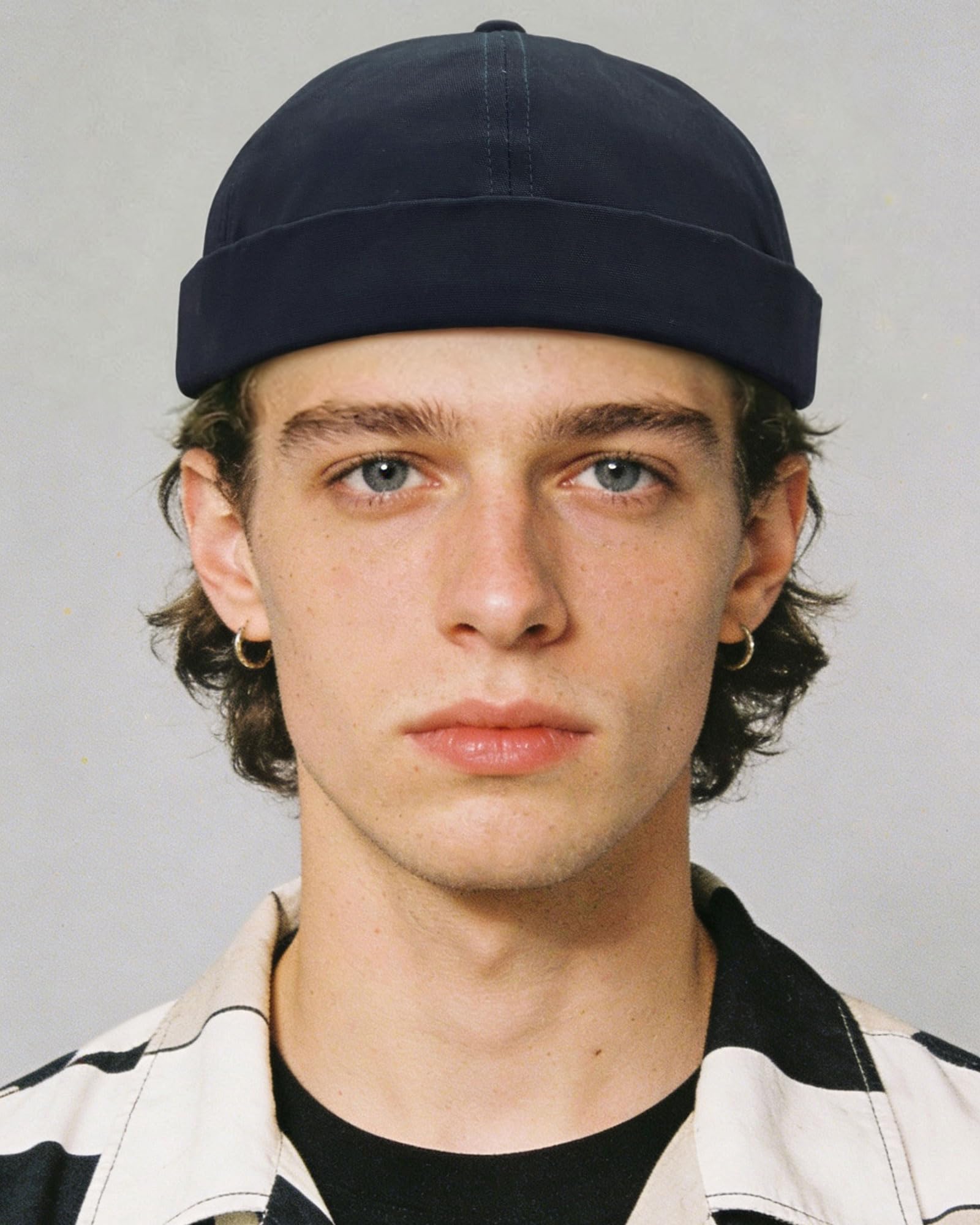 Clape Rolled Cuff Harbour Hat Cotton Classic Brimless Docker Cap Unisex Streetwear Skullcap for Daily Wear - 3