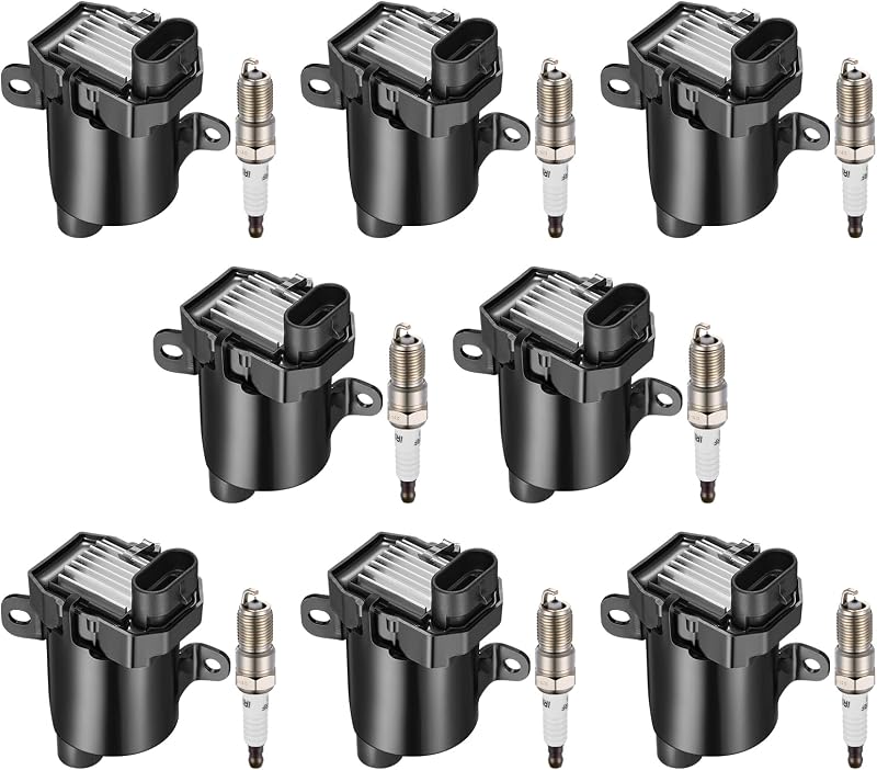 Kit de bobinas de ignição UF262 e velas de ignição 3186 BDFHYK para GMC, Chevrolet, Buick, Hummer e Isuzu – 16 itens