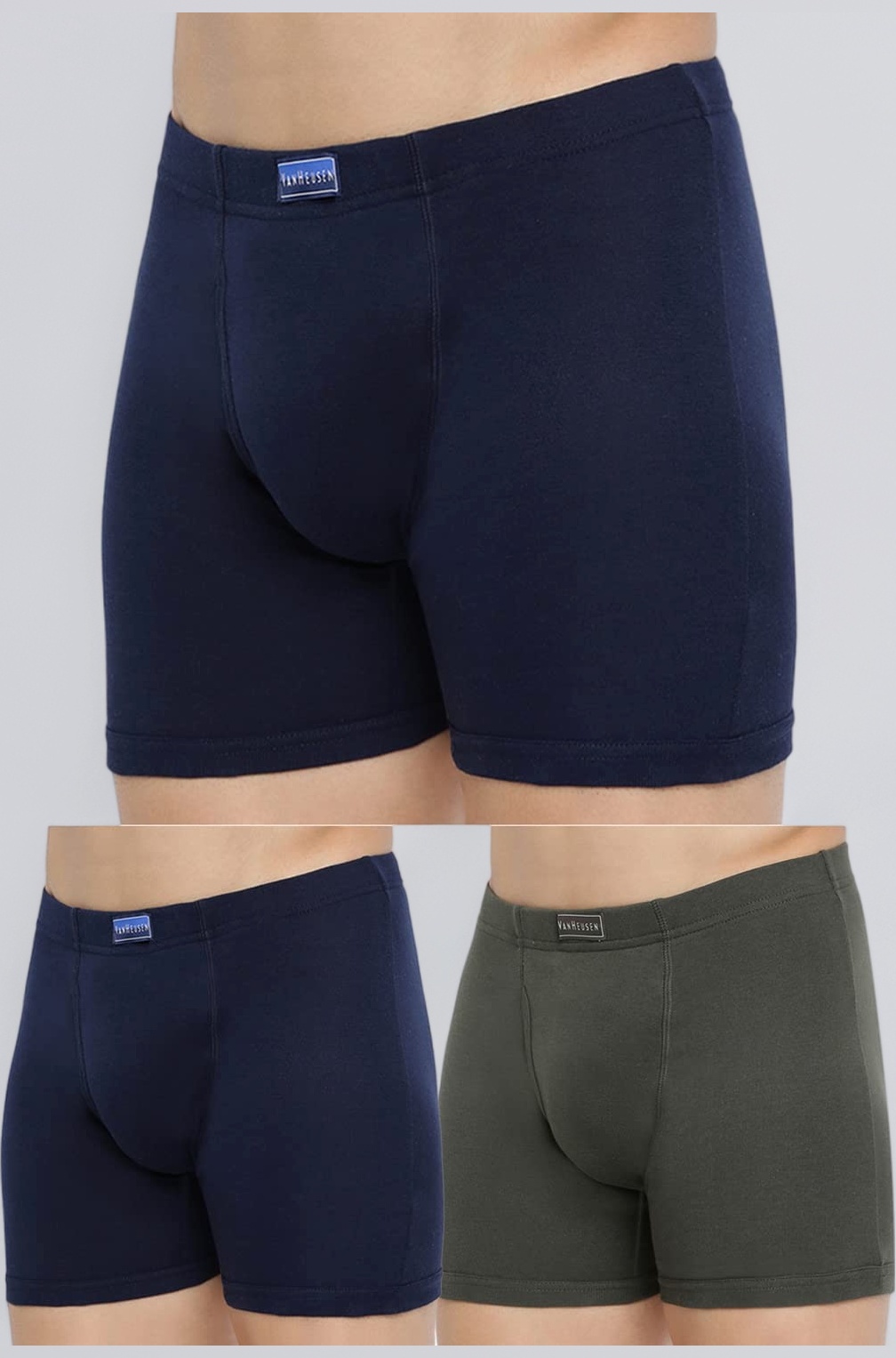 Men’s Cotton Boxer Briefs Pack of 3 | Long Trunk | No ride-up | Inner Elastic for superior comfort | Open front fly | Super Combed Cotton for softness | Moisture‑Wicking | Sweat Absorbant | All‑Day Fresh Technology | Long Lasting Colors |Soft Plush Waistband | Label‑Free Comfort | style 10031