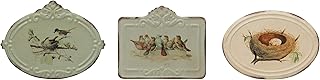 Creative Co~Op Decorative Metal Attached Lids       Bird Images  Set of 3 Design - Compare price