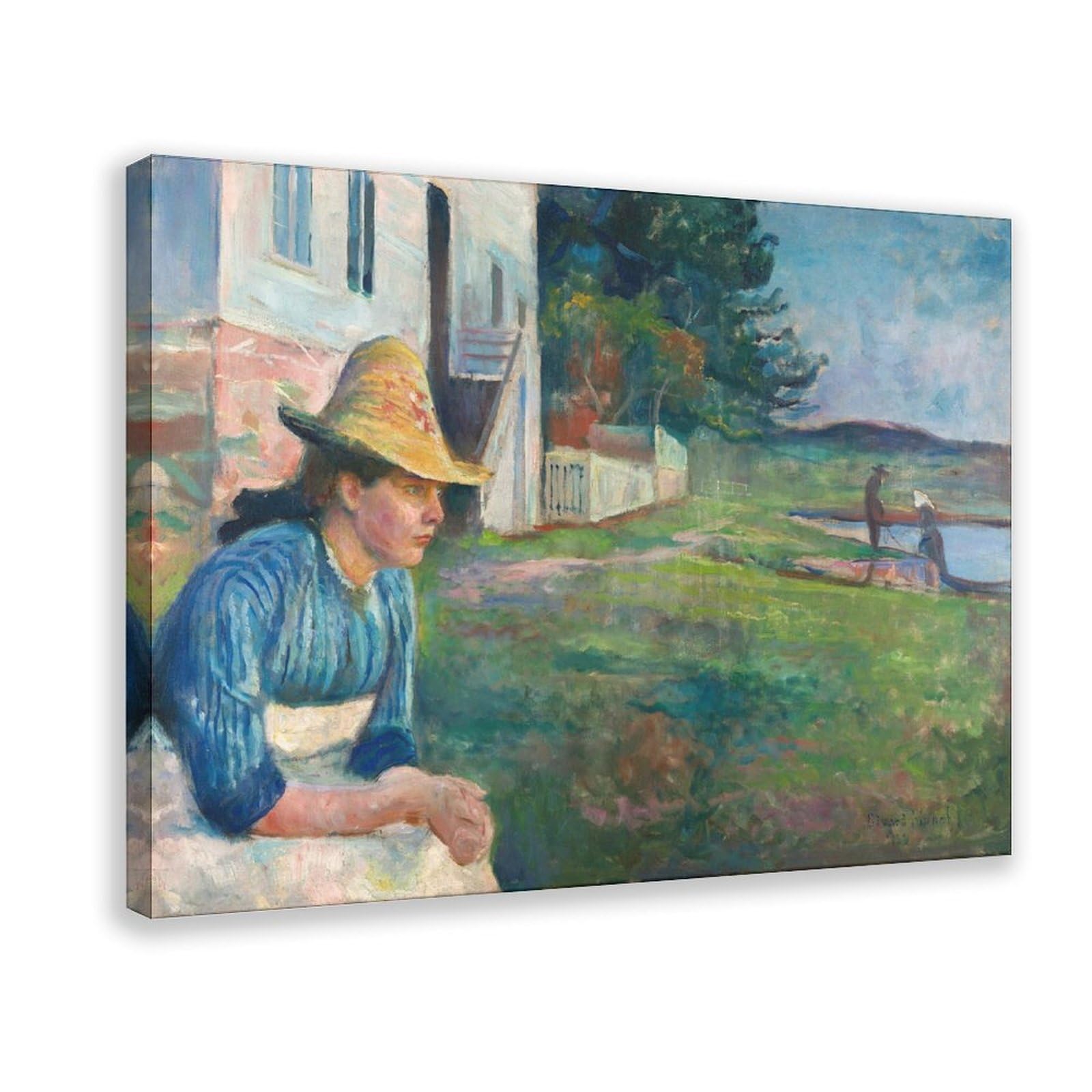 DFJyjFGJJ Munch Edvard,Evening,Portrait of A Woman in A Hat Canvas Poster And Wall Art Picture Print Modern Family Bedroom Decor 24" L X 36" W