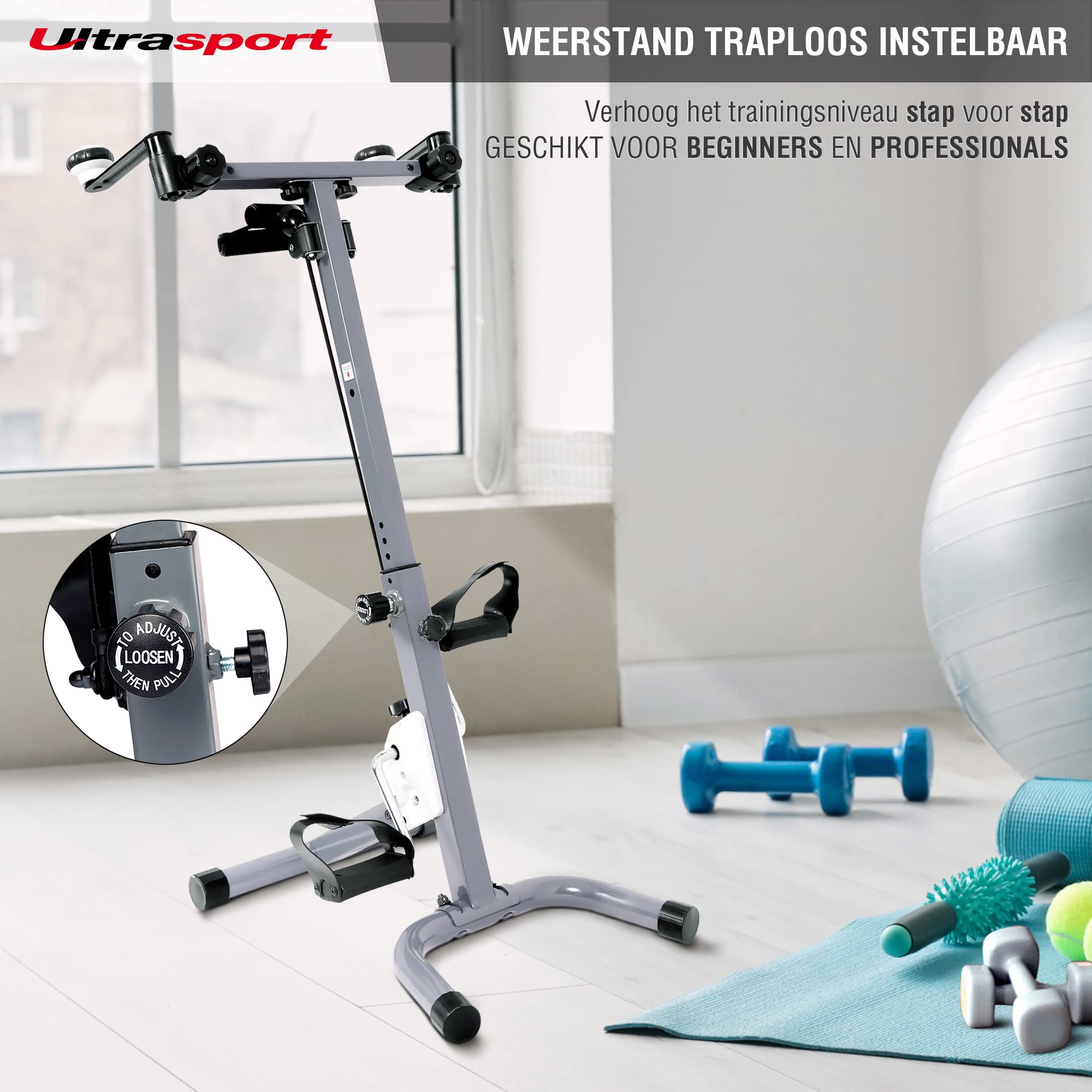 Ultrasport Senior Fitness, Vitality Trainer, Senior F-Bike, Mini Cross Trainer, Recumbent Exercise Bike, Foldable