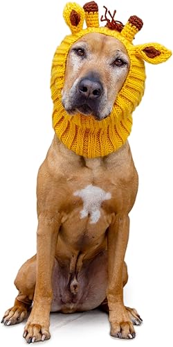 Miniatura 10 de Zoo Snoods Disfraz de jirafa para perros y gatos, cálido sin solapa, capucha para mascotas, traje de perro para invierno, Halloween, Navidad y Año