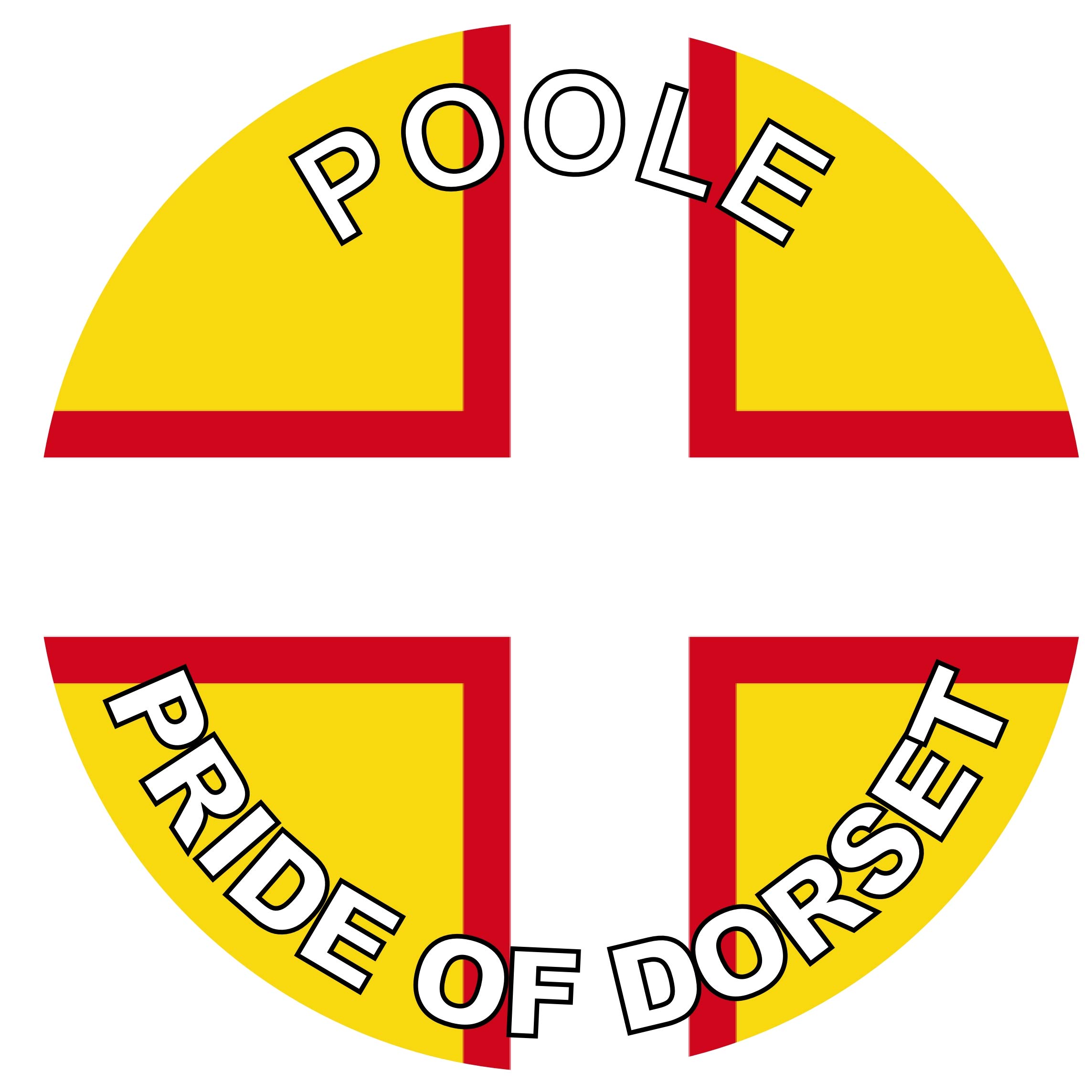 Poole - Pride of Dorset - (Two Pack) 80mm Diameter Car Bumper Window Decal Sticker